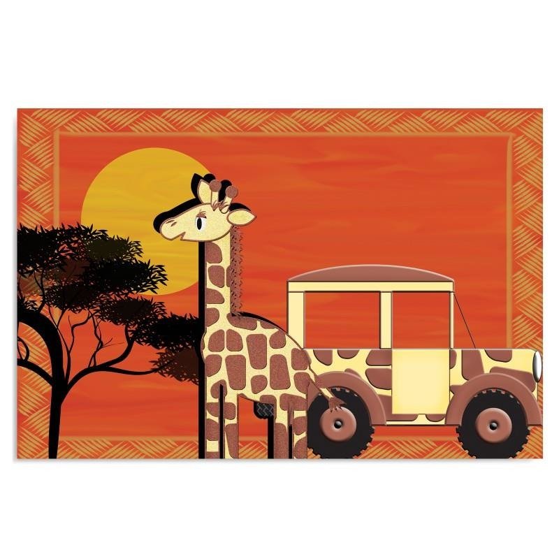 Dekoratīvais panelis - Giraffe And The Car 