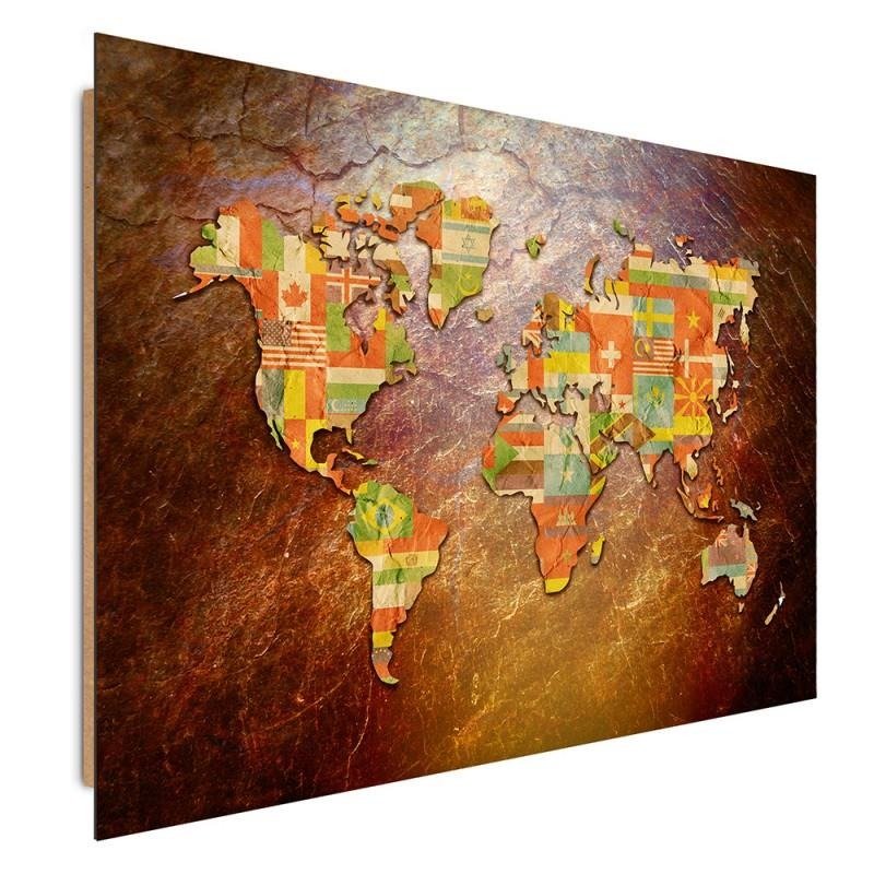 Dekoratīvais panelis - Flags On A World Map 