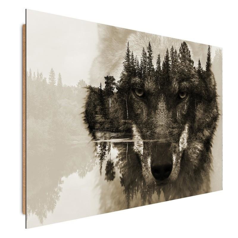 Dekoratīvais panelis - Wolf On A Background Of Forest Brown 