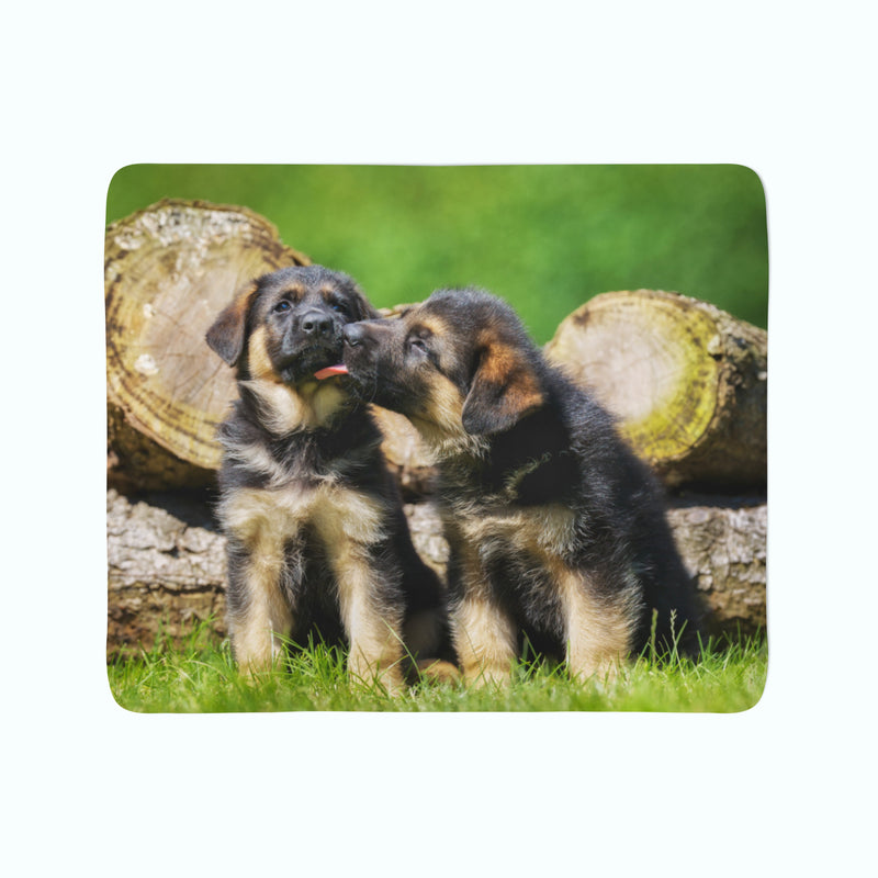 Flīsa pleds Cute German Shepherd Puppies