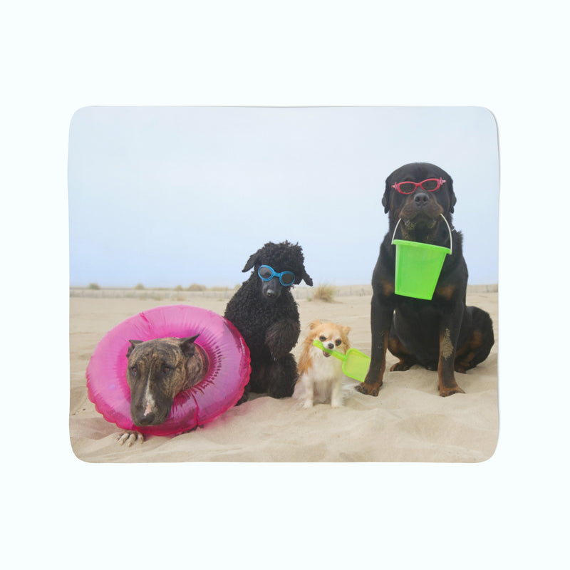 Flīsa pleds Dogs Resting on a Beach
