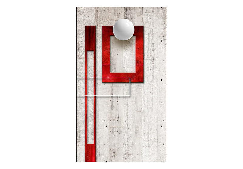 Fototapetes - Betons, sarkani rāmji un baltas pogas (0,50x10 m)