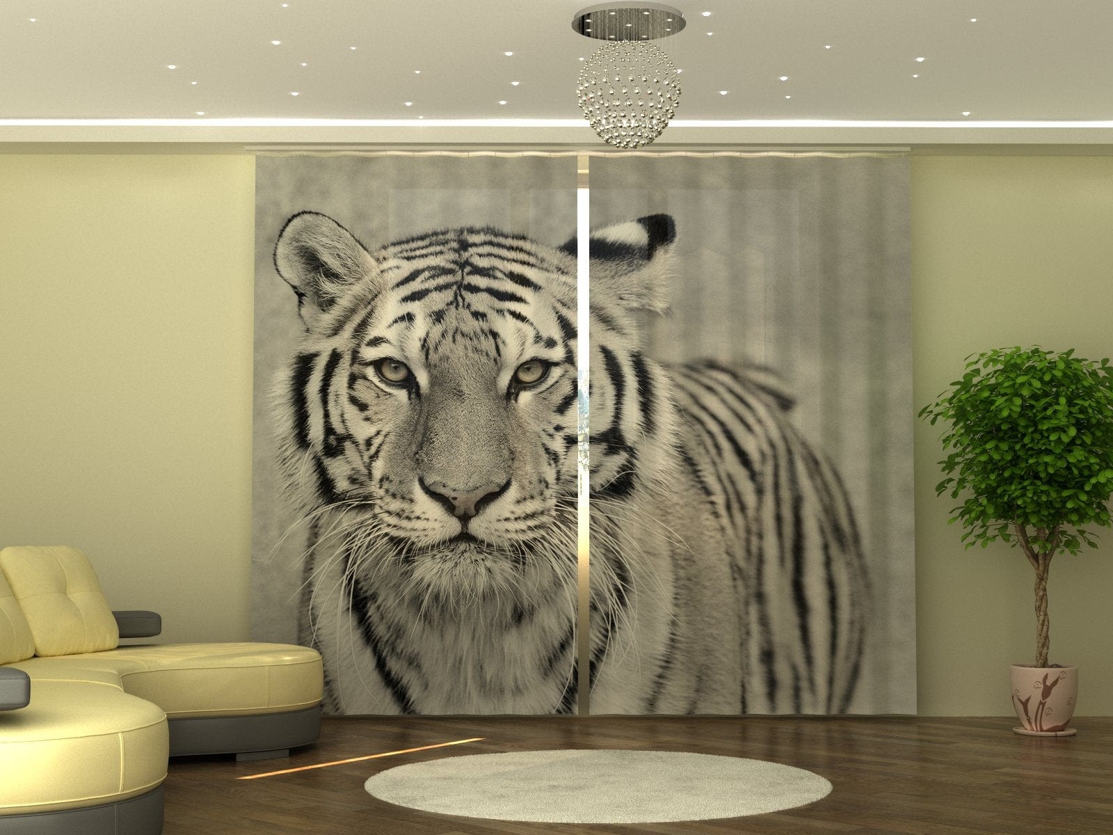 Aizkari White Tiger P290xA245 cm E-interjers.lv