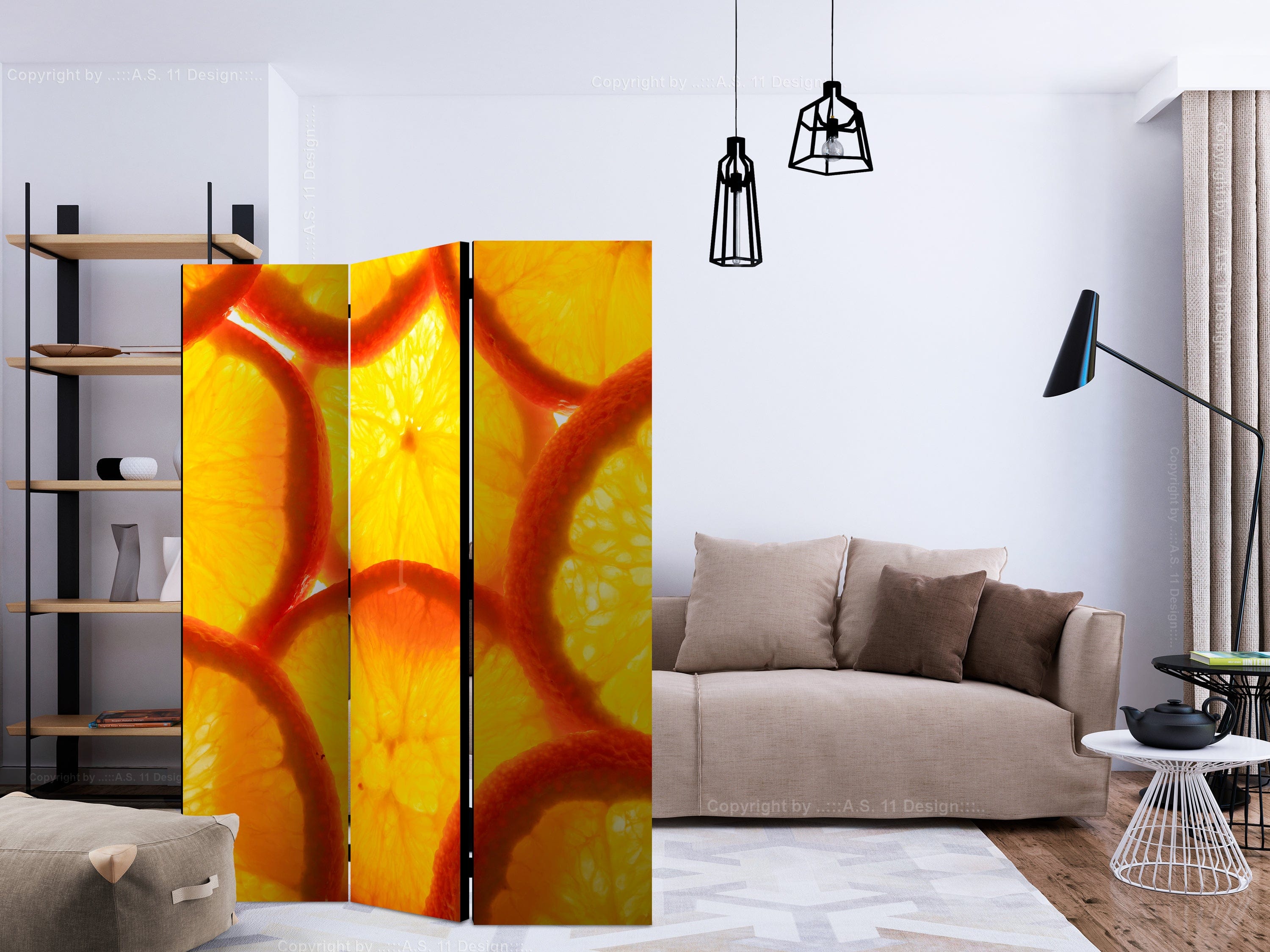 Aizslietnis 3-daļīgs - Apelsīnu šķēles (135x172cm) 135x172 cm Home Trends