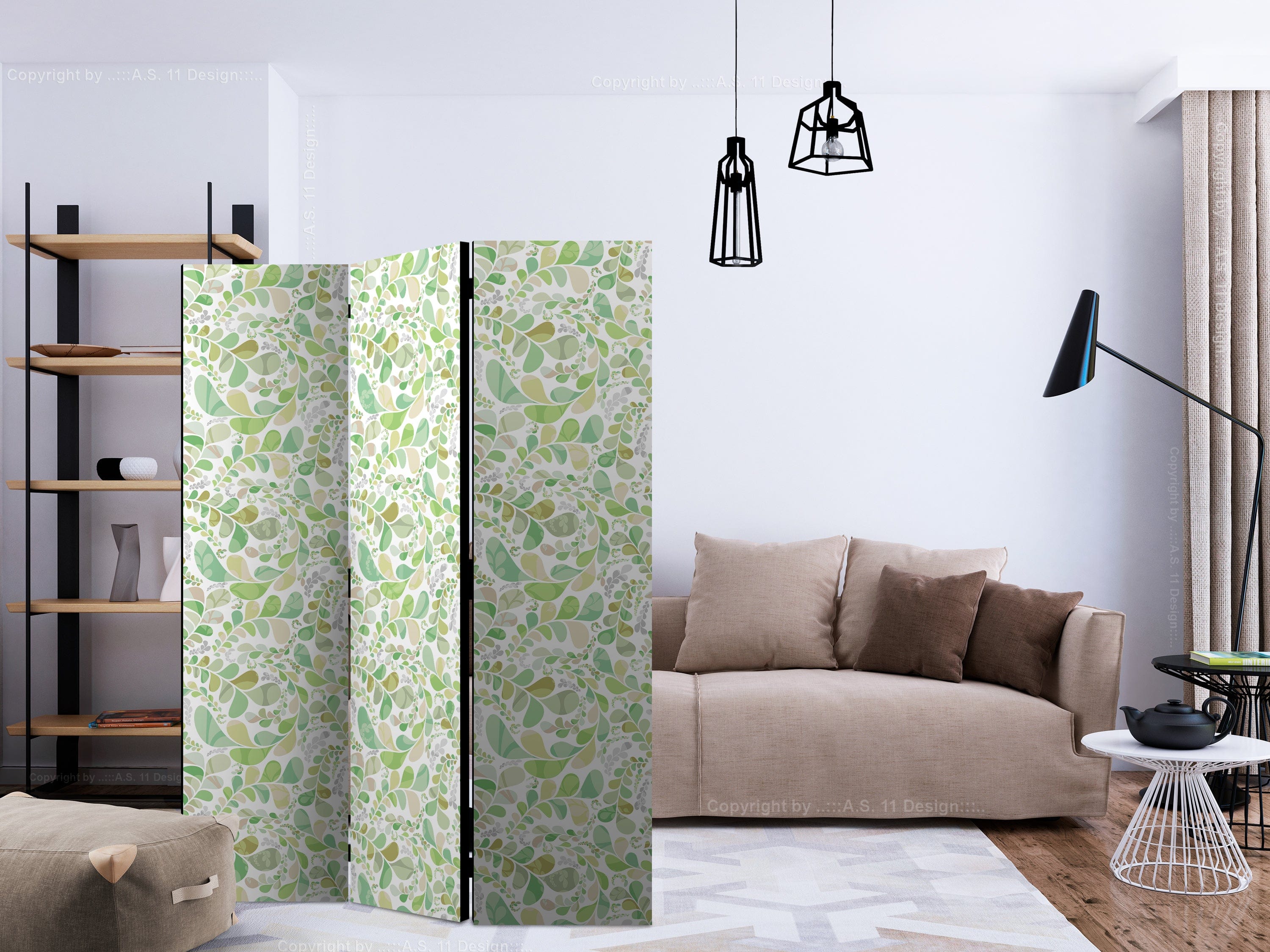 Aizslietnis 3-daļīgs - Augu vitrāžas (135x172cm) 135x172 cm Home Trends