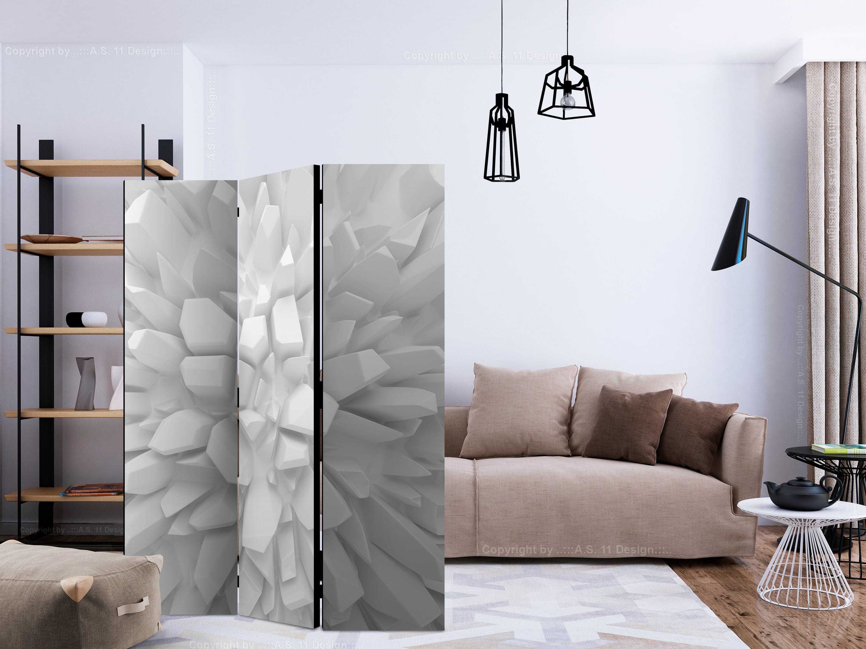 Aizslietnis 3-daļīgs - Baltā dālija (135x172cm) 135x172 cm Home Trends