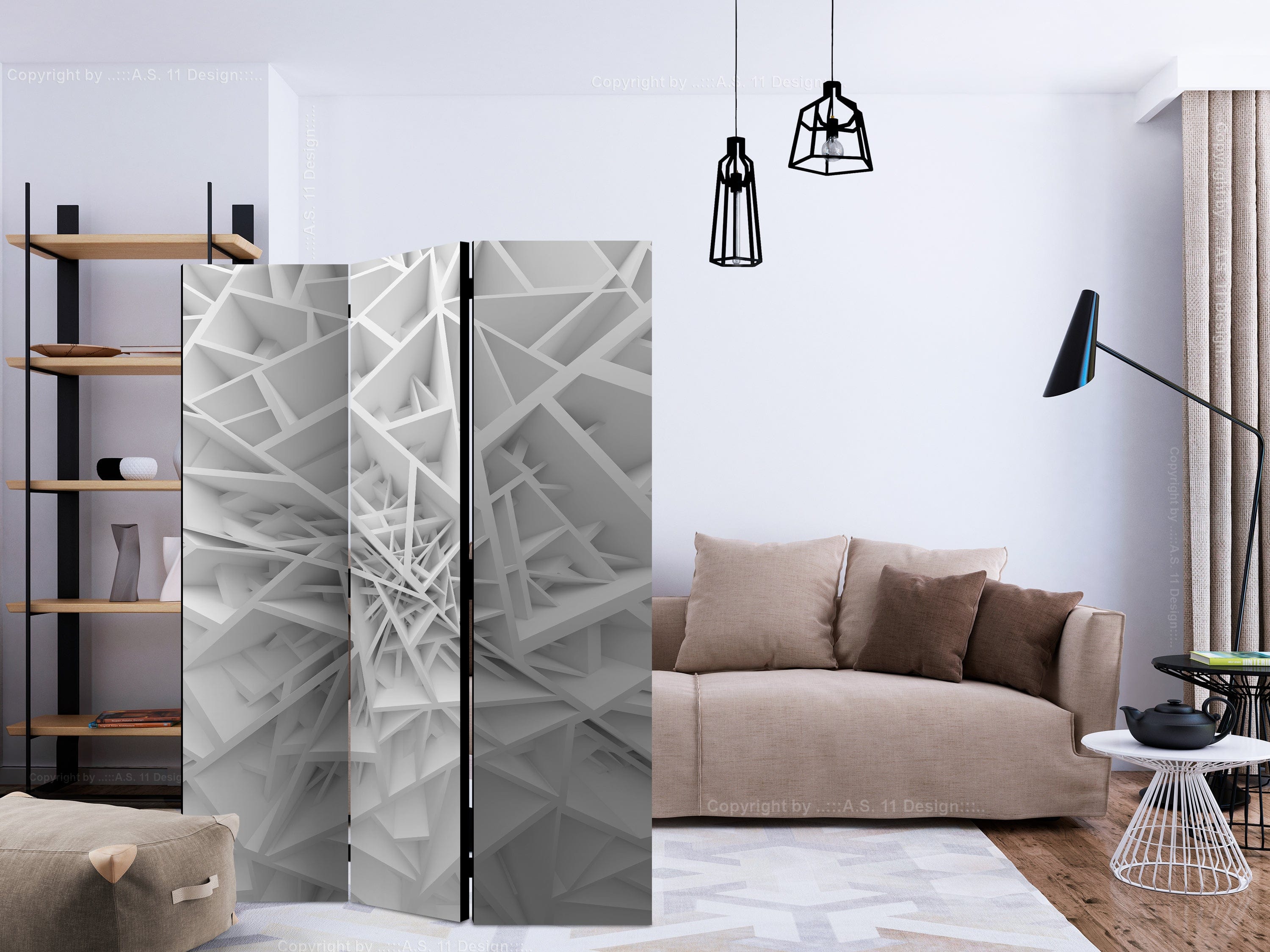 Aizslietnis 3-daļīgs - Balts zirnekļa tīkls (135x172cm) 135x172 cm Home Trends