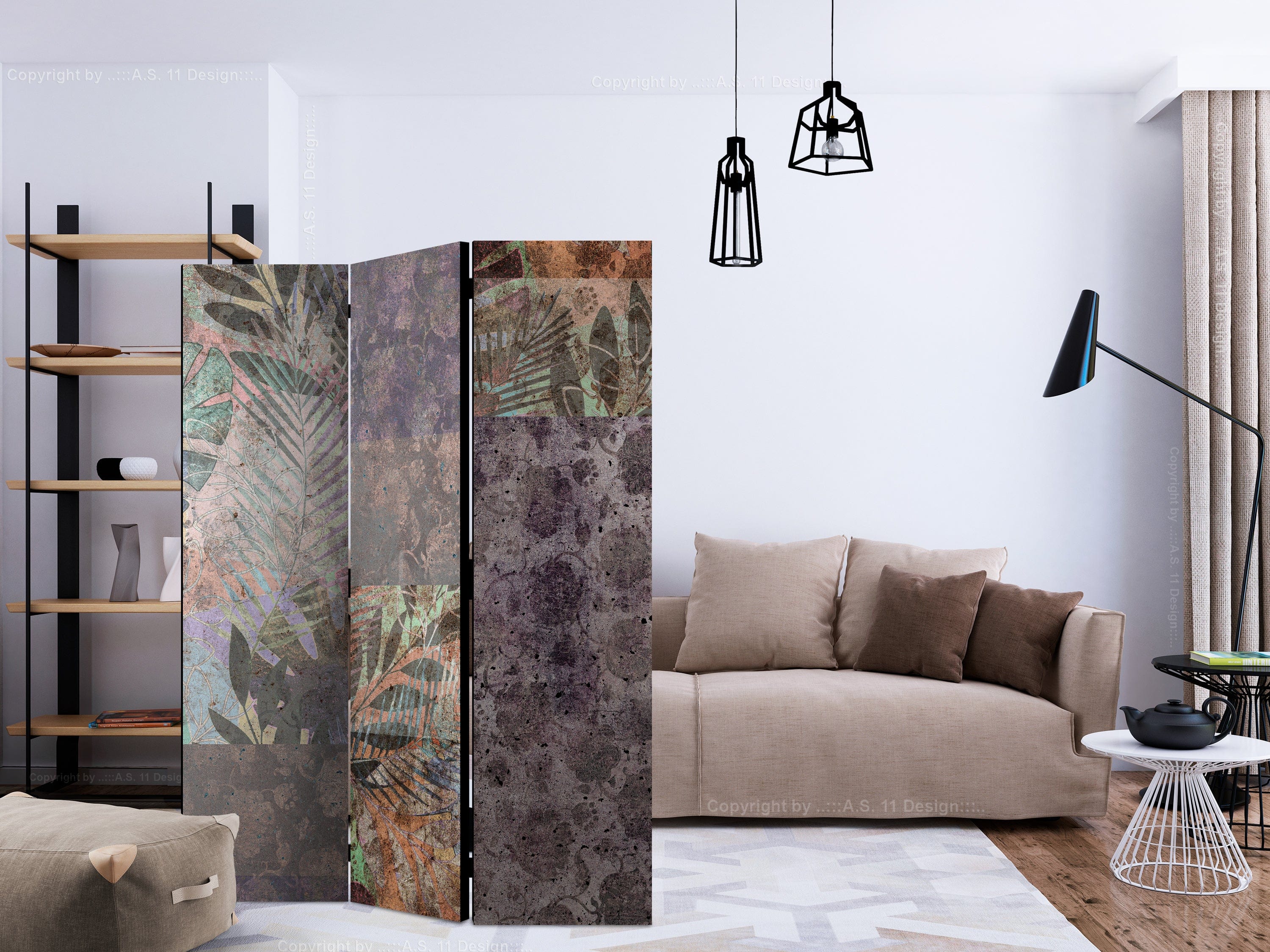 Aizslietnis 3-daļīgs - Betona dārzs (135x172cm) 135x172 cm Home Trends