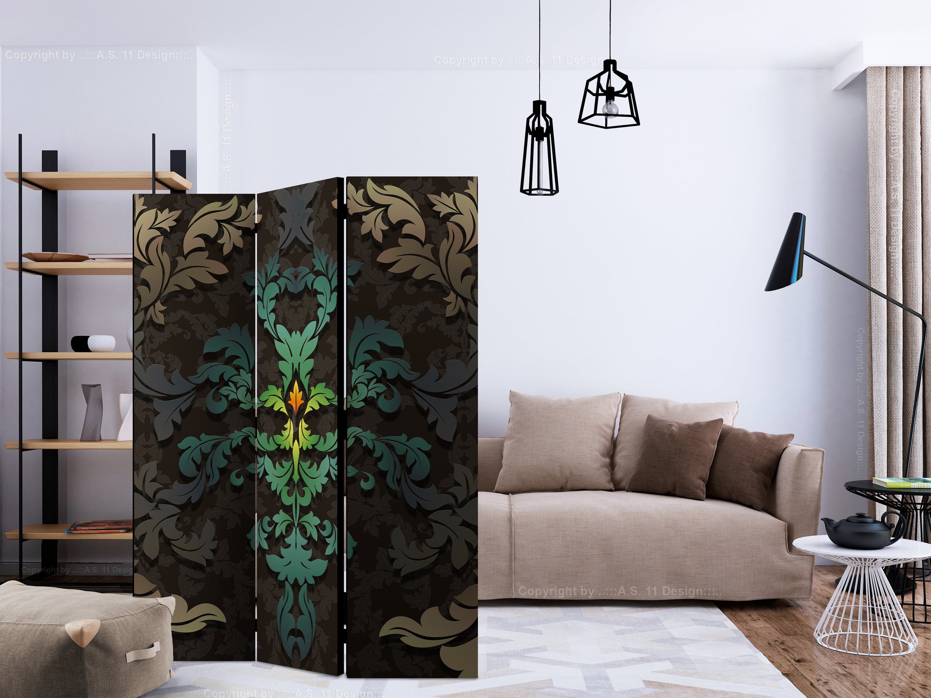 Aizslietnis 3-daļīgs - Dejojošas lapas (135x172cm) 135x172 cm Home Trends