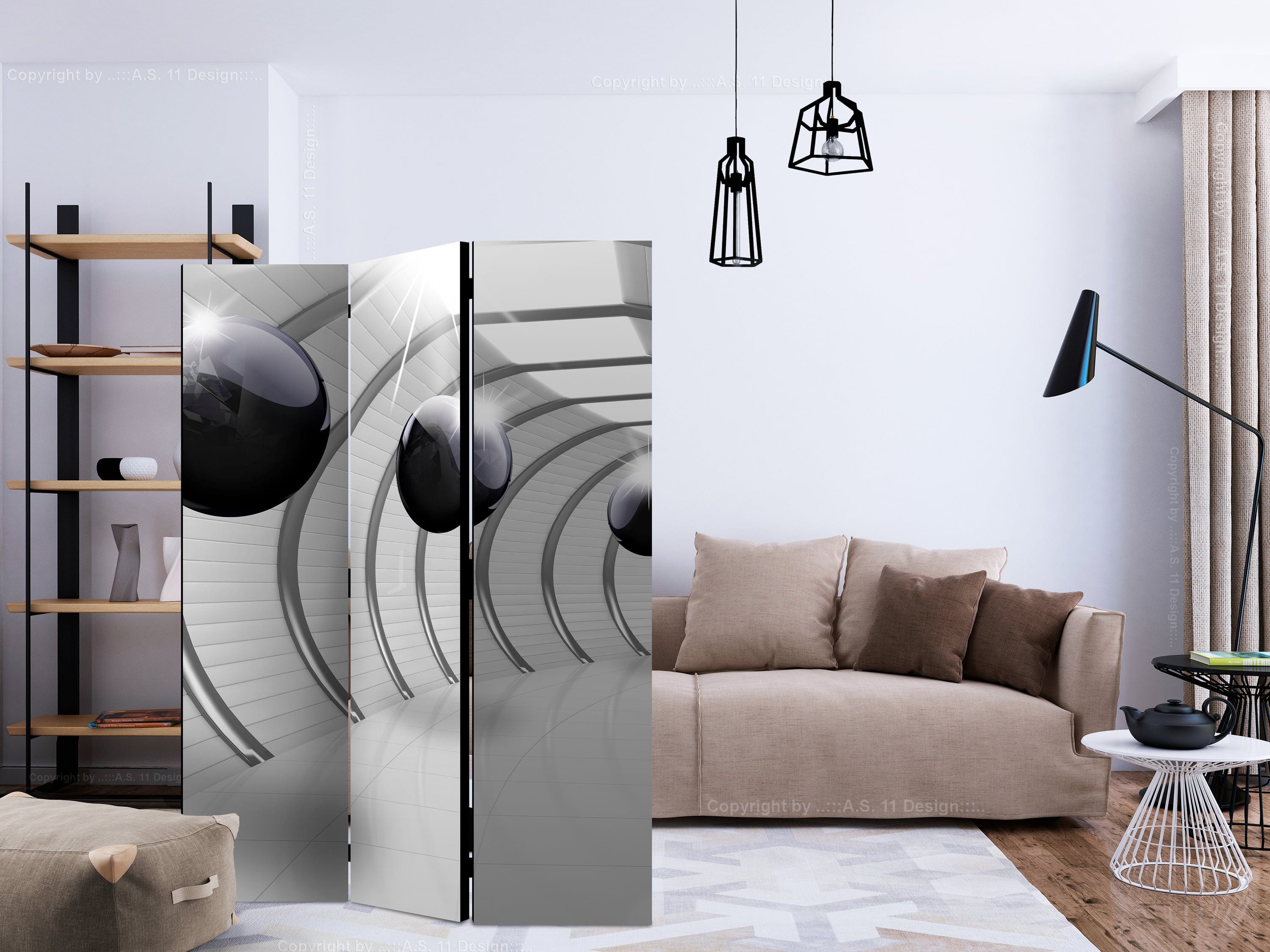 Aizslietnis 3-daļīgs - Futūristisks tunelis 2 (135x172cm) 135x172 cm Home Trends