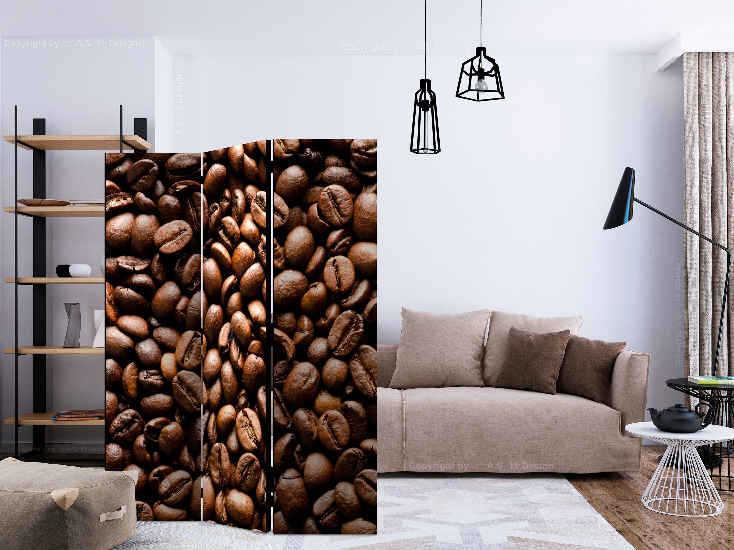 Aizslietnis 3-daļīgs - Grauzdētas kafijas pupiņas (135x172cm) 135x172 cm Home Trends