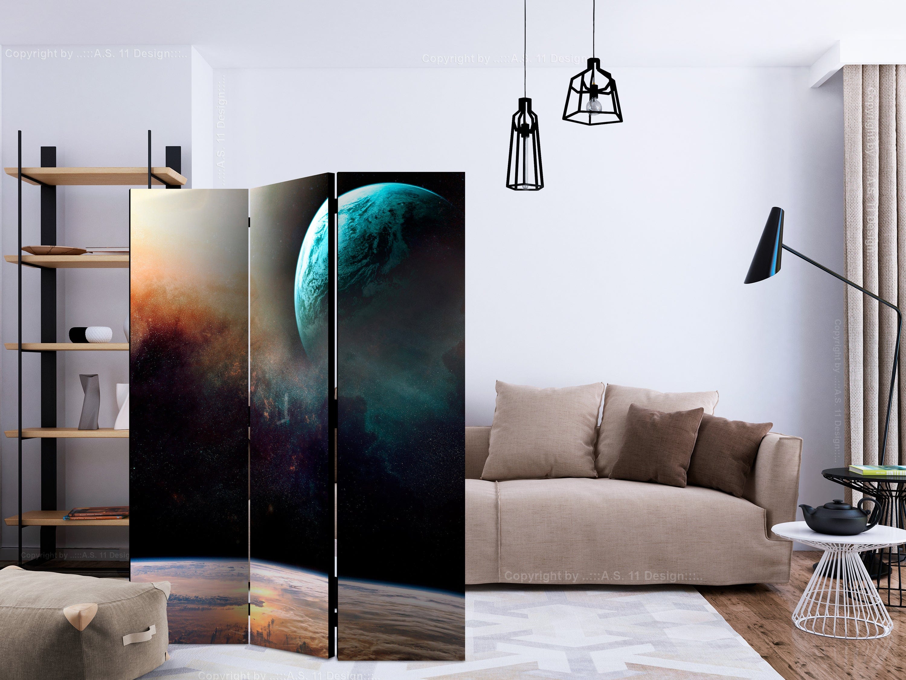 Aizslietnis 3-daļīgs - Kā uz citas planētas (135x172cm) 135x172 cm Home Trends