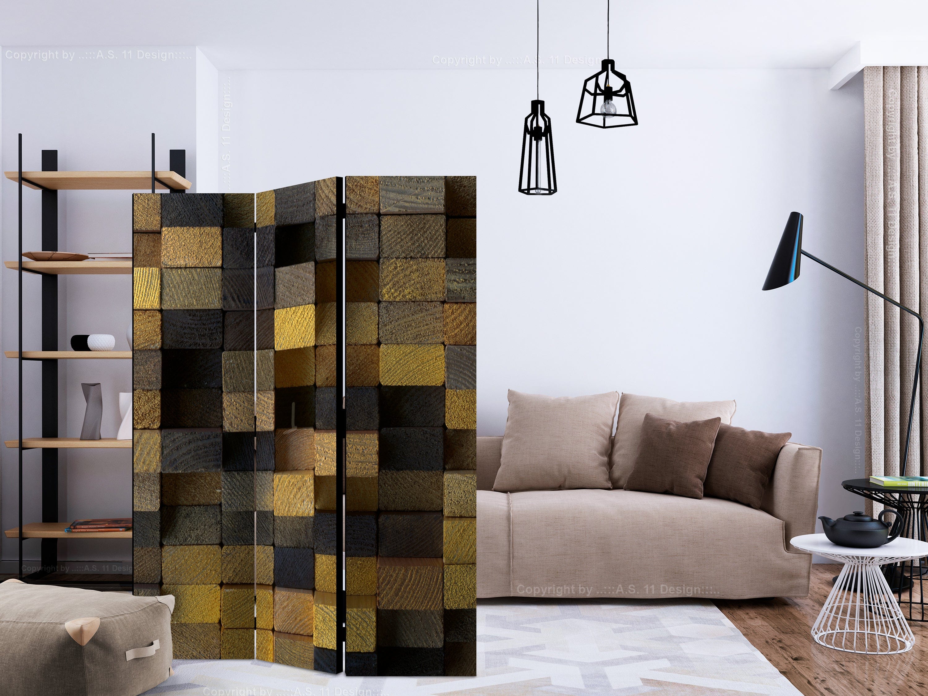 Aizslietnis 3-daļīgs - Koka kubi (135x172cm) 135x172 cm Home Trends