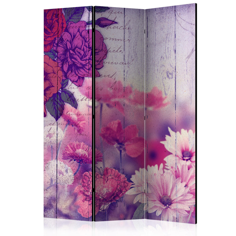 Aizslietnis 3-daļīgs - Kompozīcija ar ziediem violetos toņos (135x172cm) 135x172 cm Home Trends
