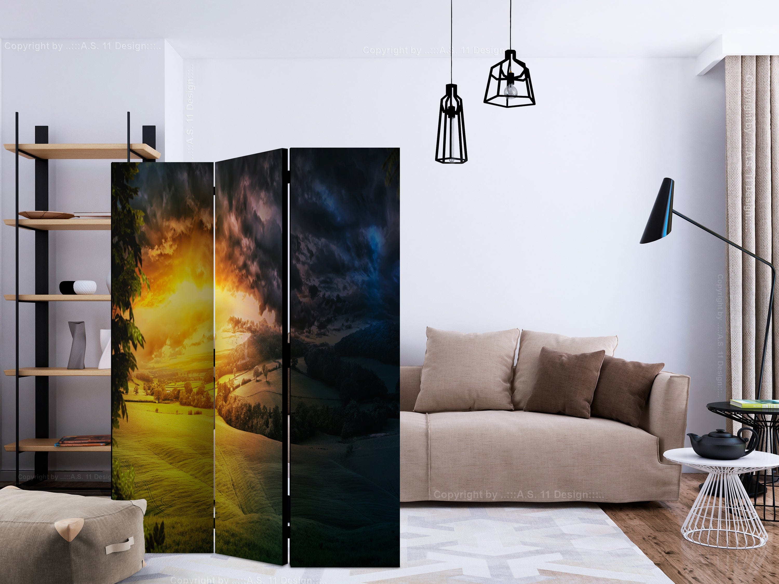 Aizslietnis 3-daļīgs - Krēslas pār ieleju (135x172cm) 135x172 cm Home Trends