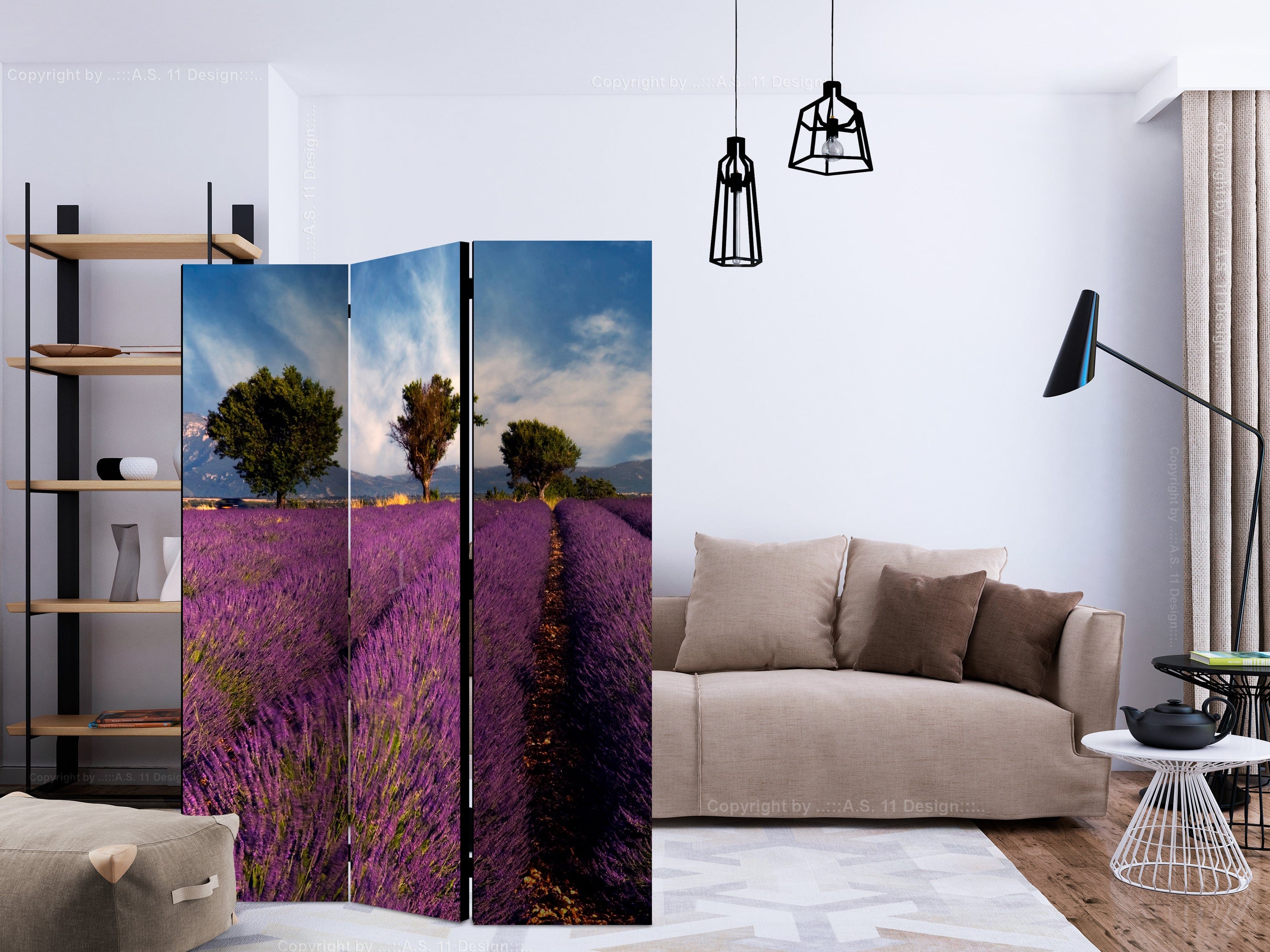 Aizslietnis 3-daļīgs - Lavandu lauks Provansā, Francijā (135x172cm) 135x172 cm Home Trends