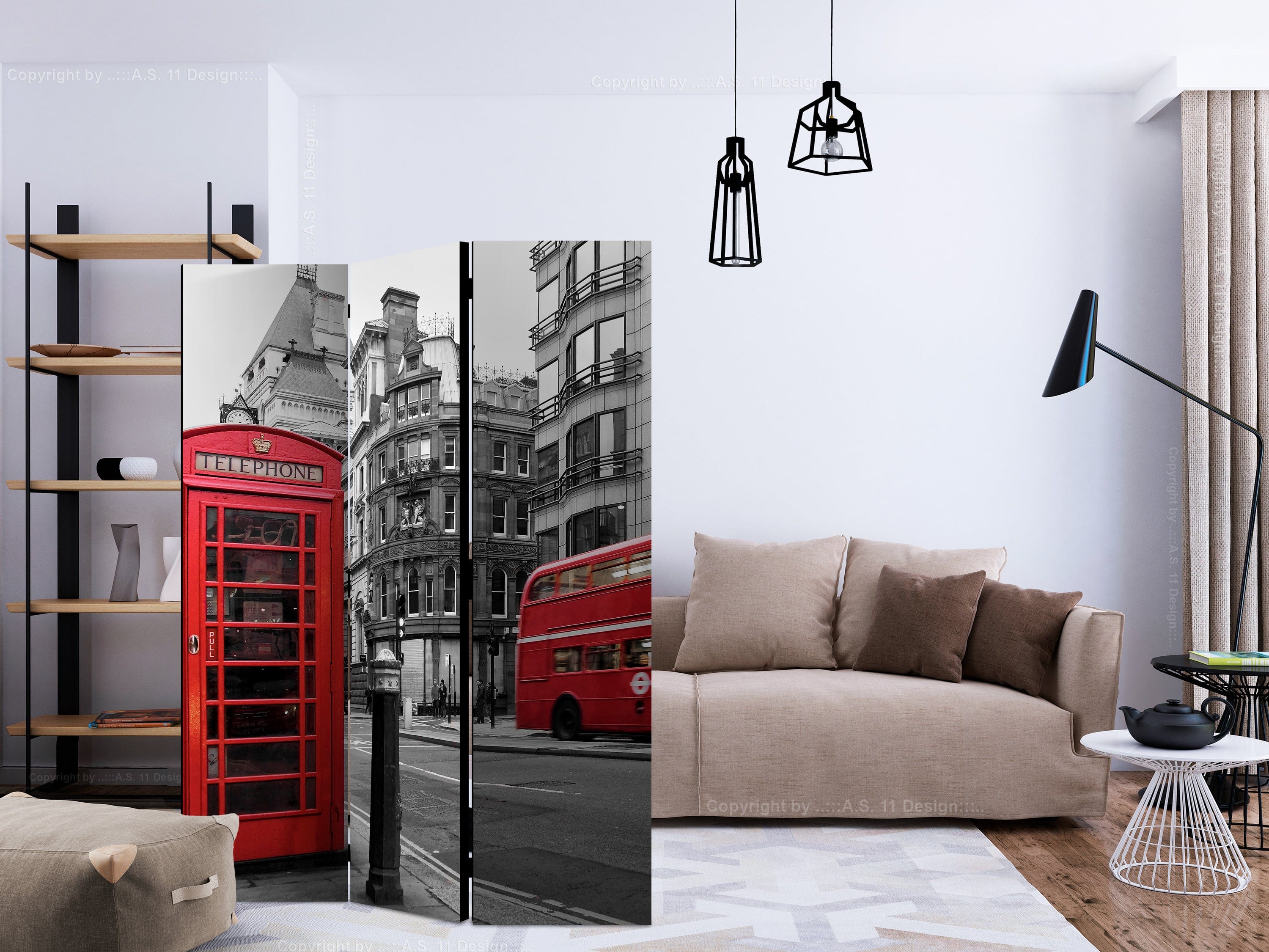 Aizslietnis 3-daļīgs - Londonas simboli (135x172cm) 135x172 cm Home Trends