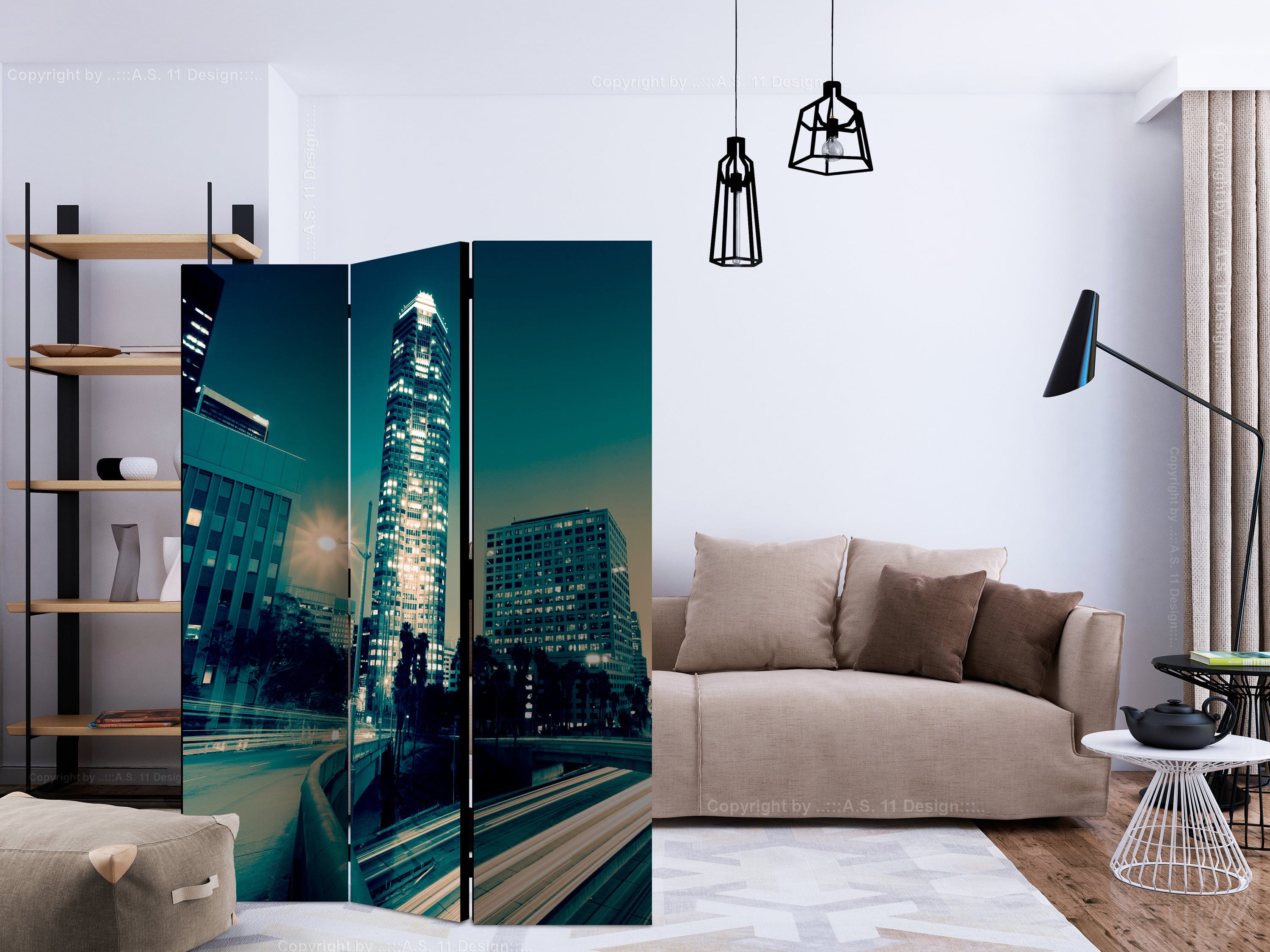 Aizslietnis 3-daļīgs - Losandželosas ielas (135x172cm) 135x172 cm Home Trends