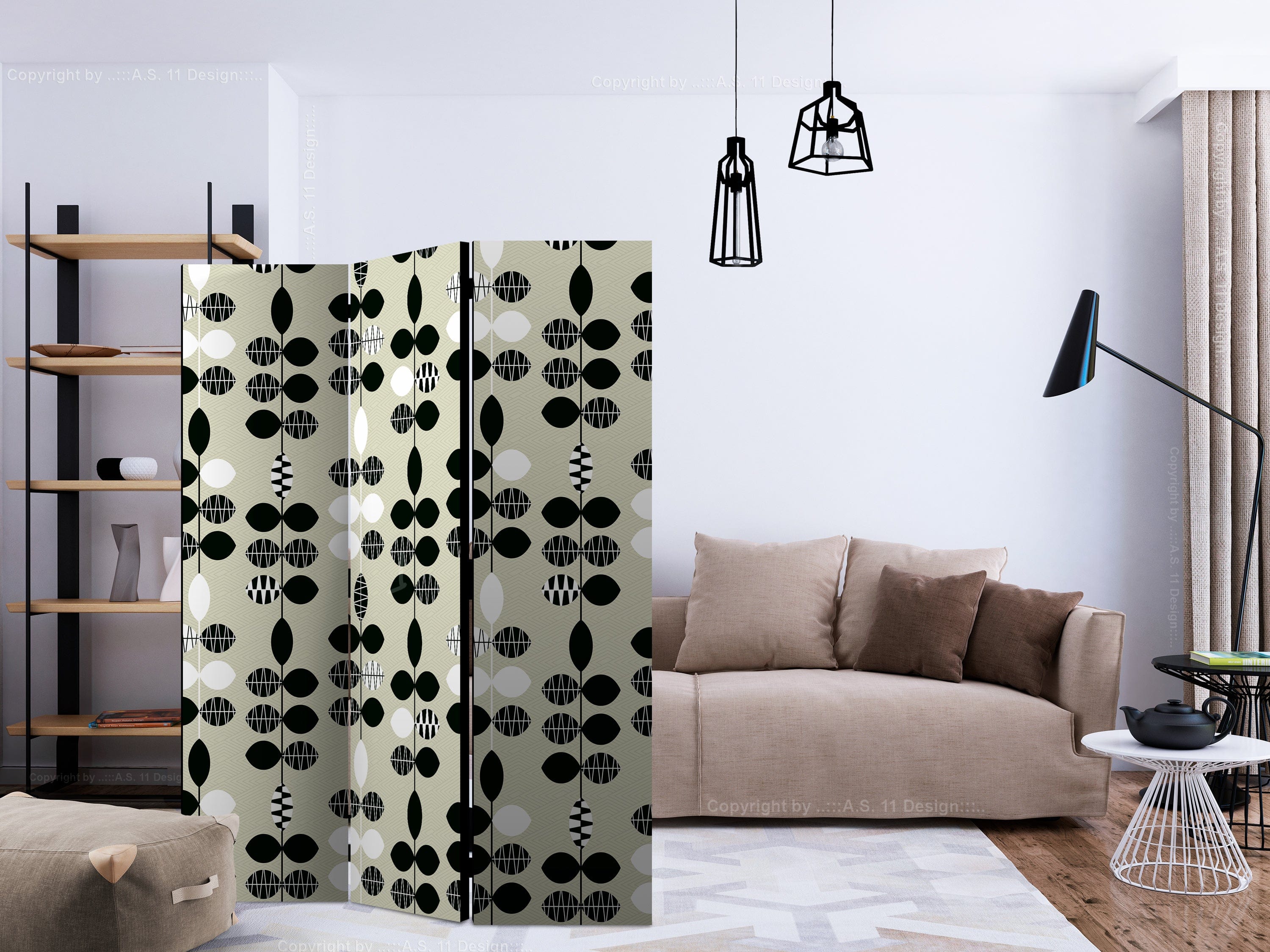 Aizslietnis 3-daļīgs - Melnbaltie punkti (135x172cm) 135x172 cm Home Trends