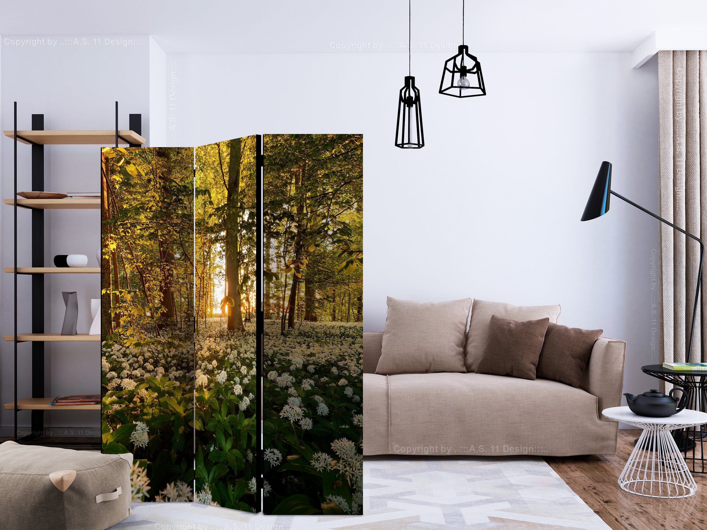 Aizslietnis 3-daļīgs - Meža flora (135x172cm) 135x172 cm Home Trends