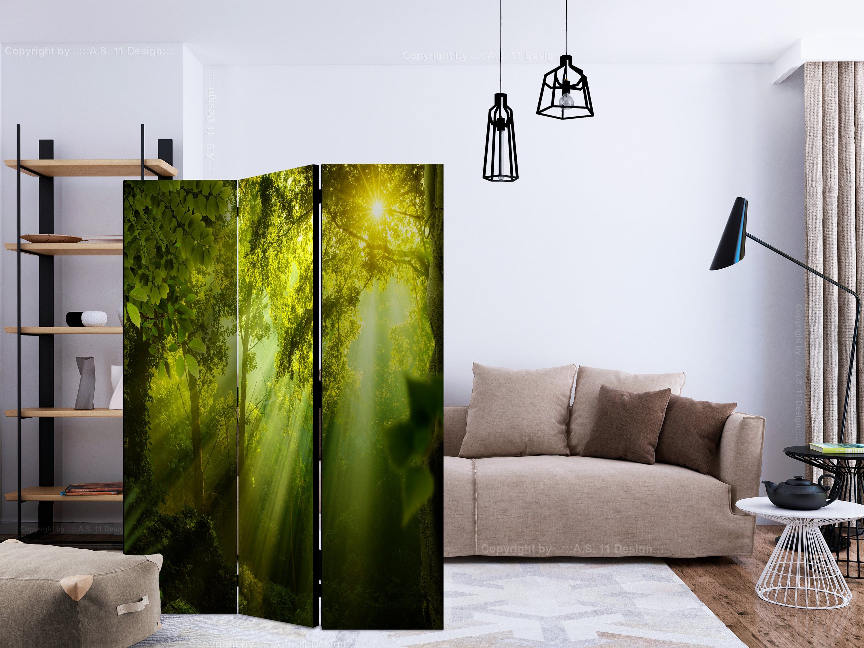 Aizslietnis 3-daļīgs - Noslēpumainā mežā (135x172cm) 135x172 cm Home Trends