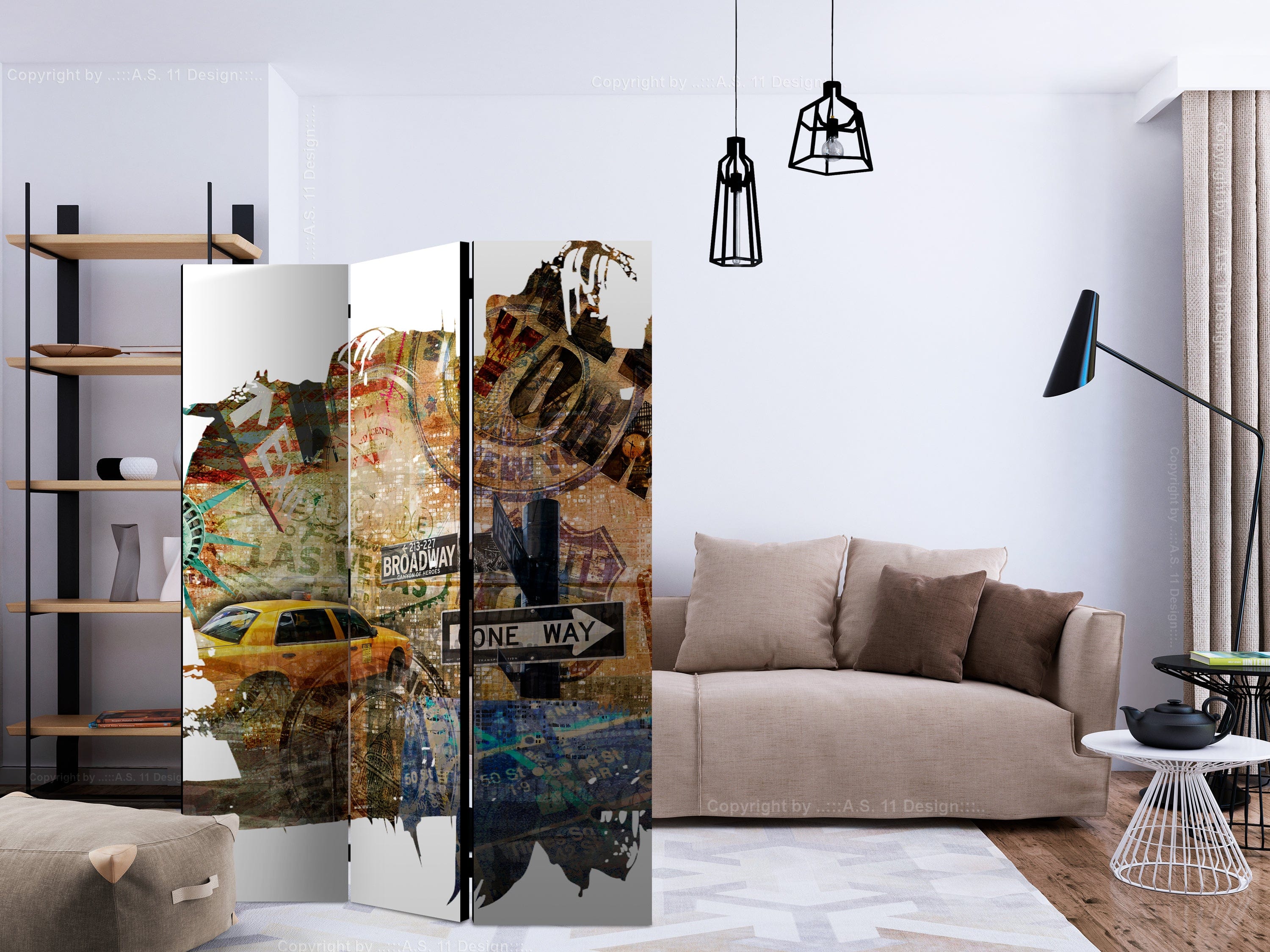 Aizslietnis 3-daļīgs - Ņujorkas kolāža (135x172cm) 135x172 cm Home Trends