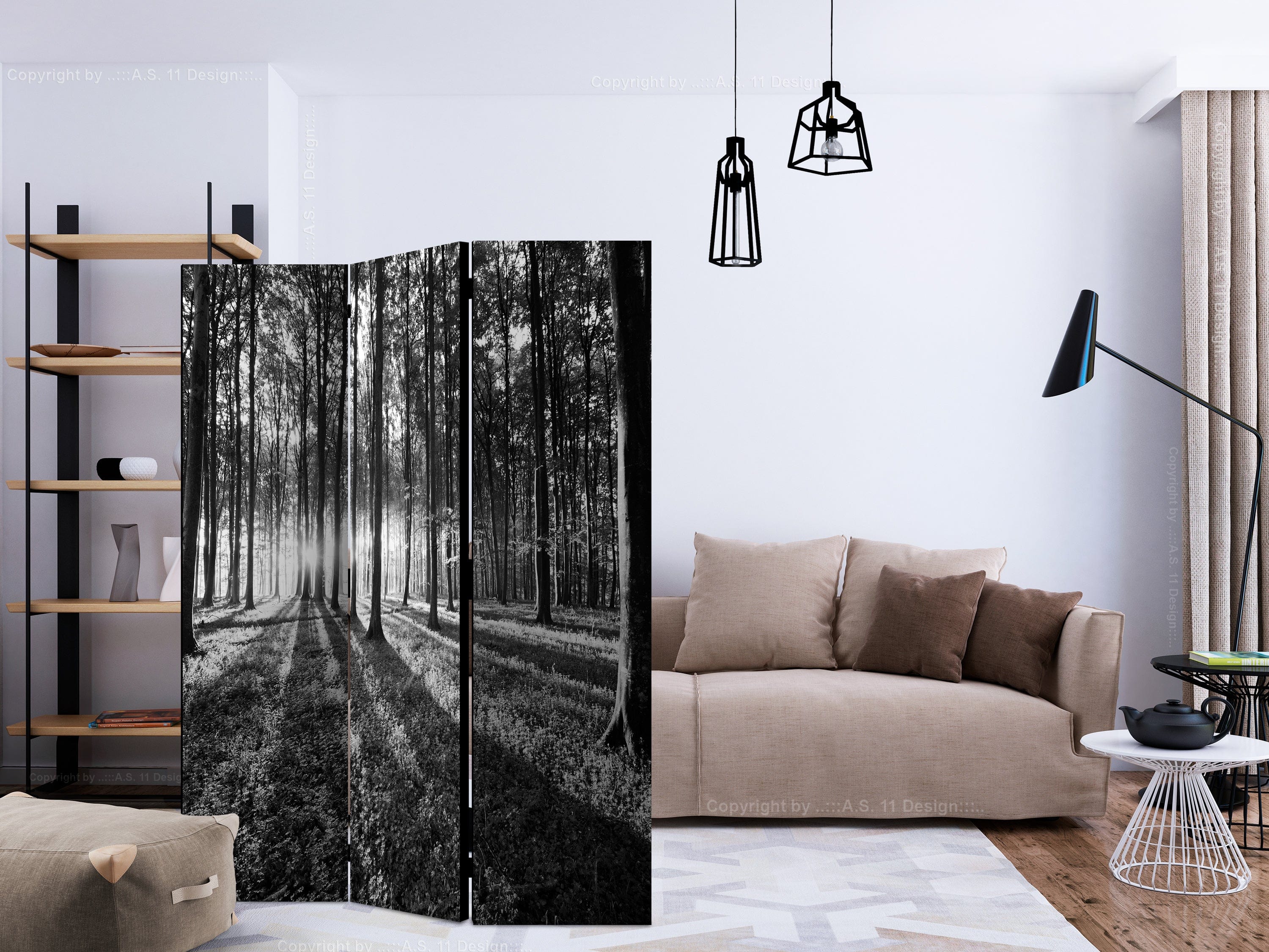 Aizslietnis 3-daļīgs - Pelēkā mežonība (135x172cm) 135x172 cm Home Trends