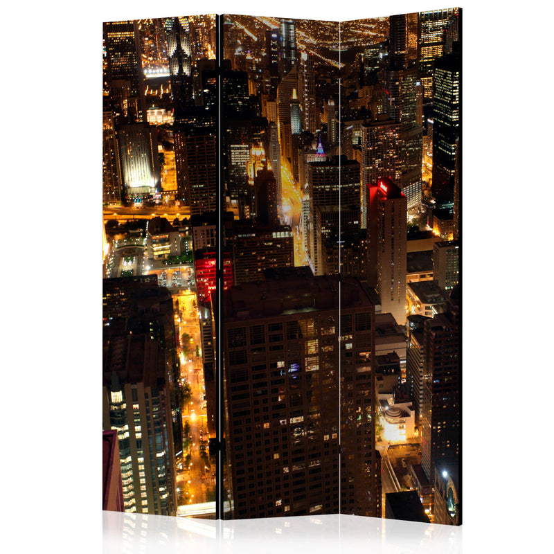 Aizslietnis 3-daļīgs - Pilsēta naktī - Čikāga, ASV (135x172cm) 135x172 cm Home Trends