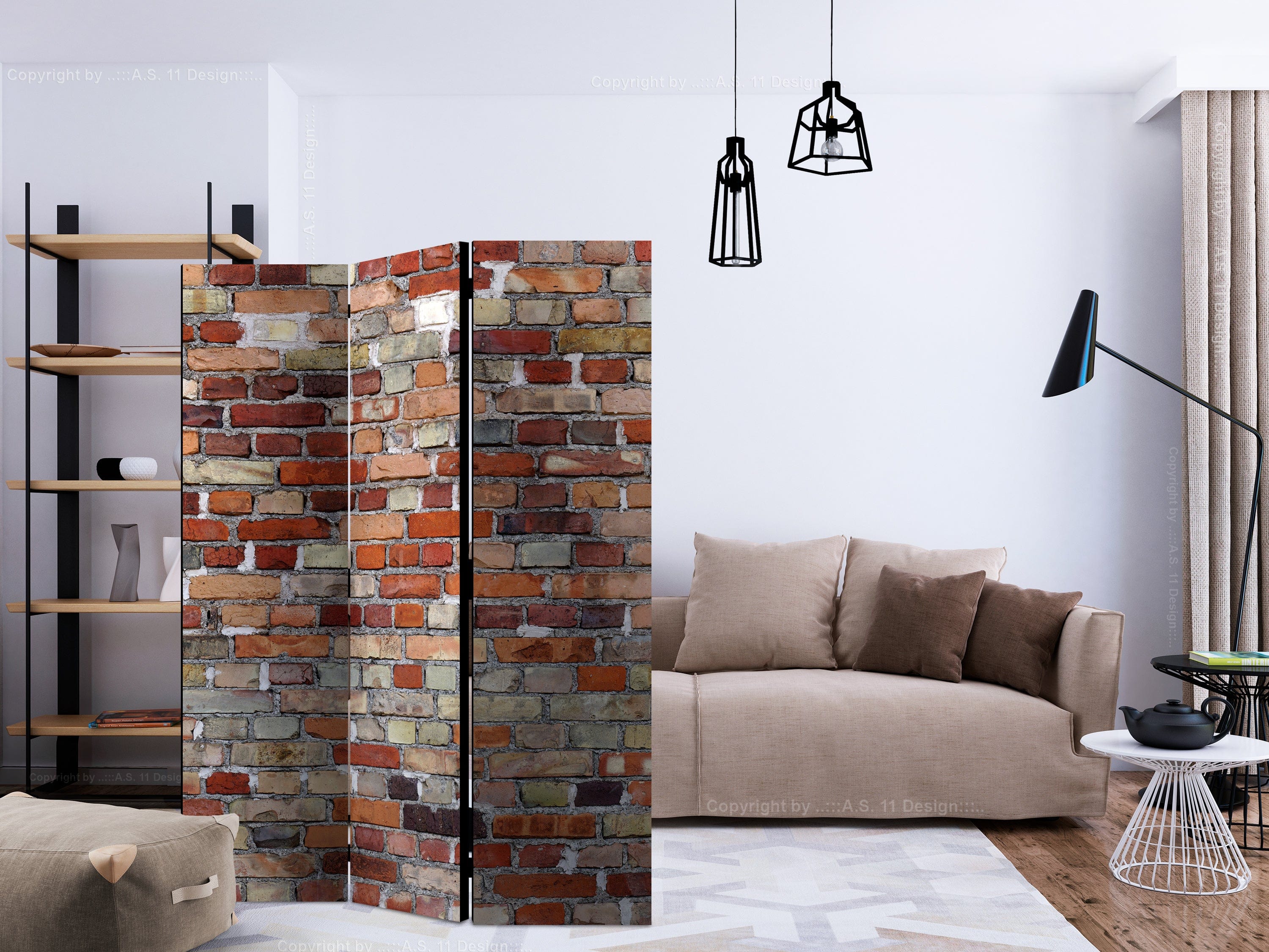 Aizslietnis 3-daļīgs - Pilsētas ķieģelis (135x172cm) 135x172 cm Home Trends