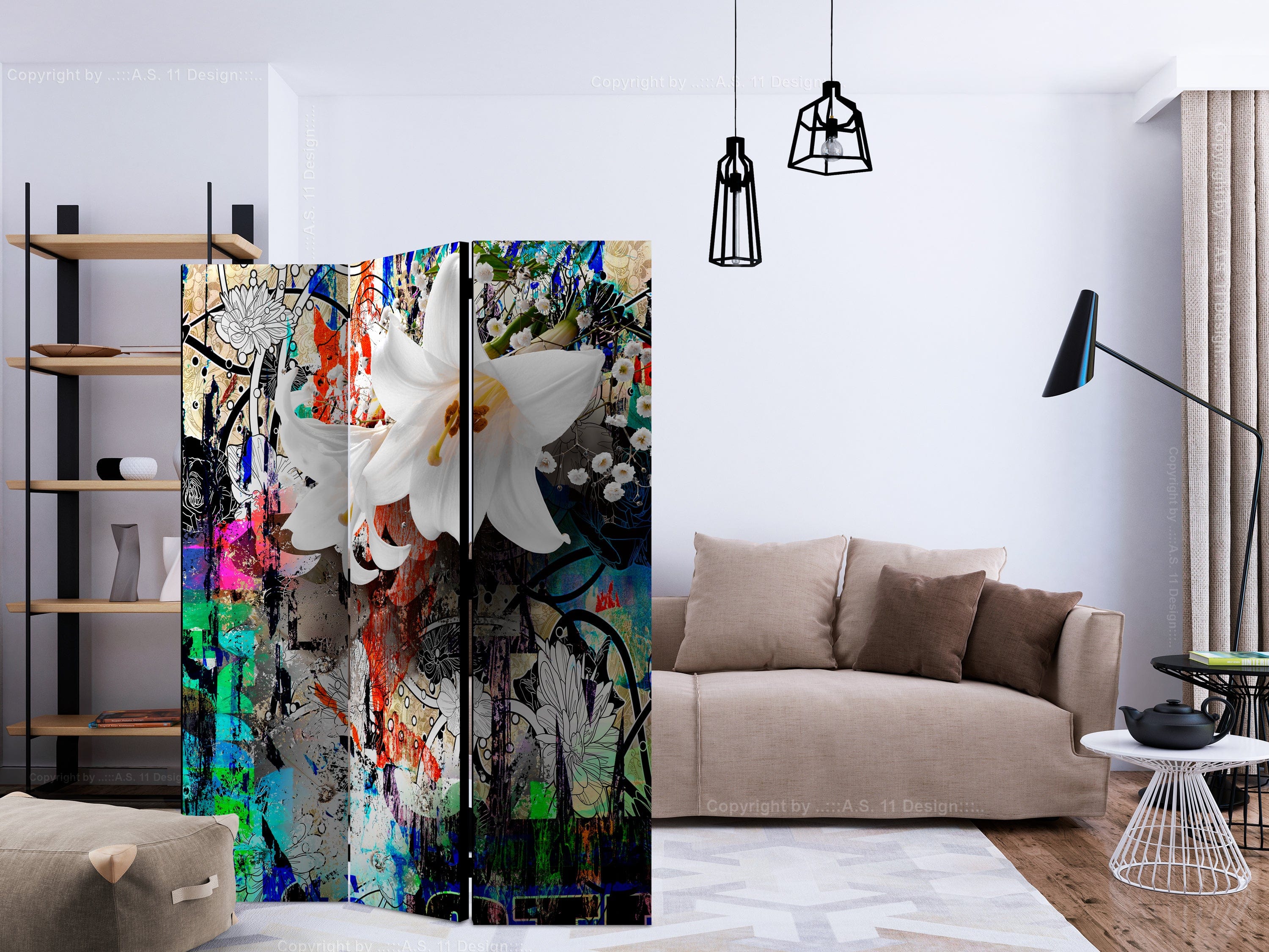 Aizslietnis 3-daļīgs - Pilsētas lilija (135x172cm) 135x172 cm Home Trends