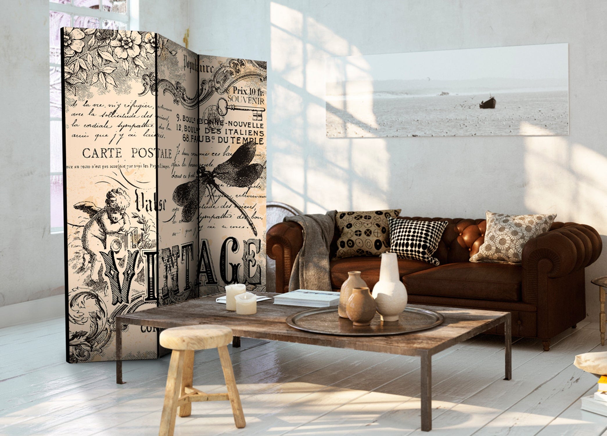 Aizslietnis 3-daļīgs - Retro sarakste (135x172cm) 135x172 cm Home Trends