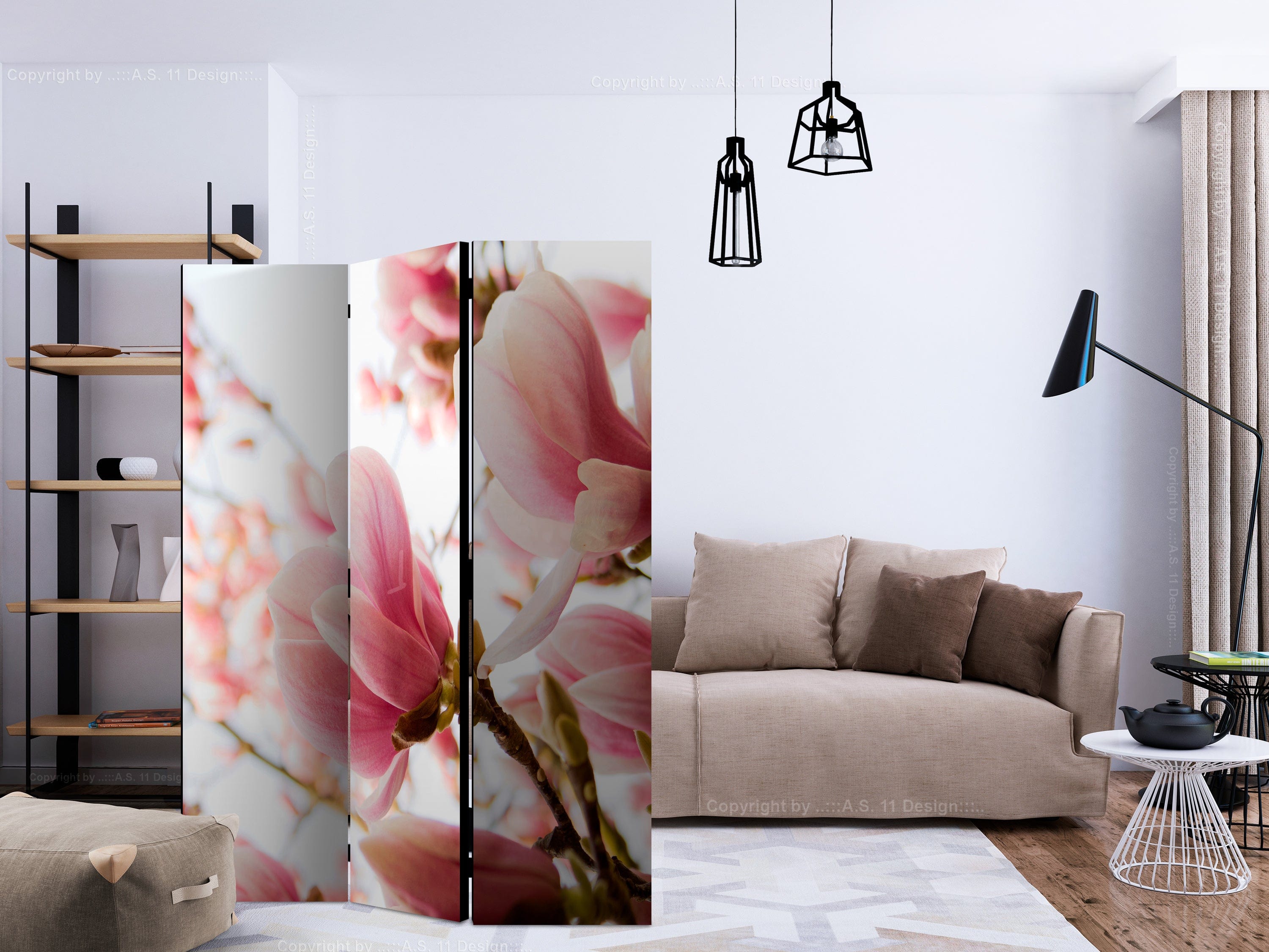 Aizslietnis 3-daļīgs - Rozā magnolija (135x172cm) 135x172 cm Home Trends