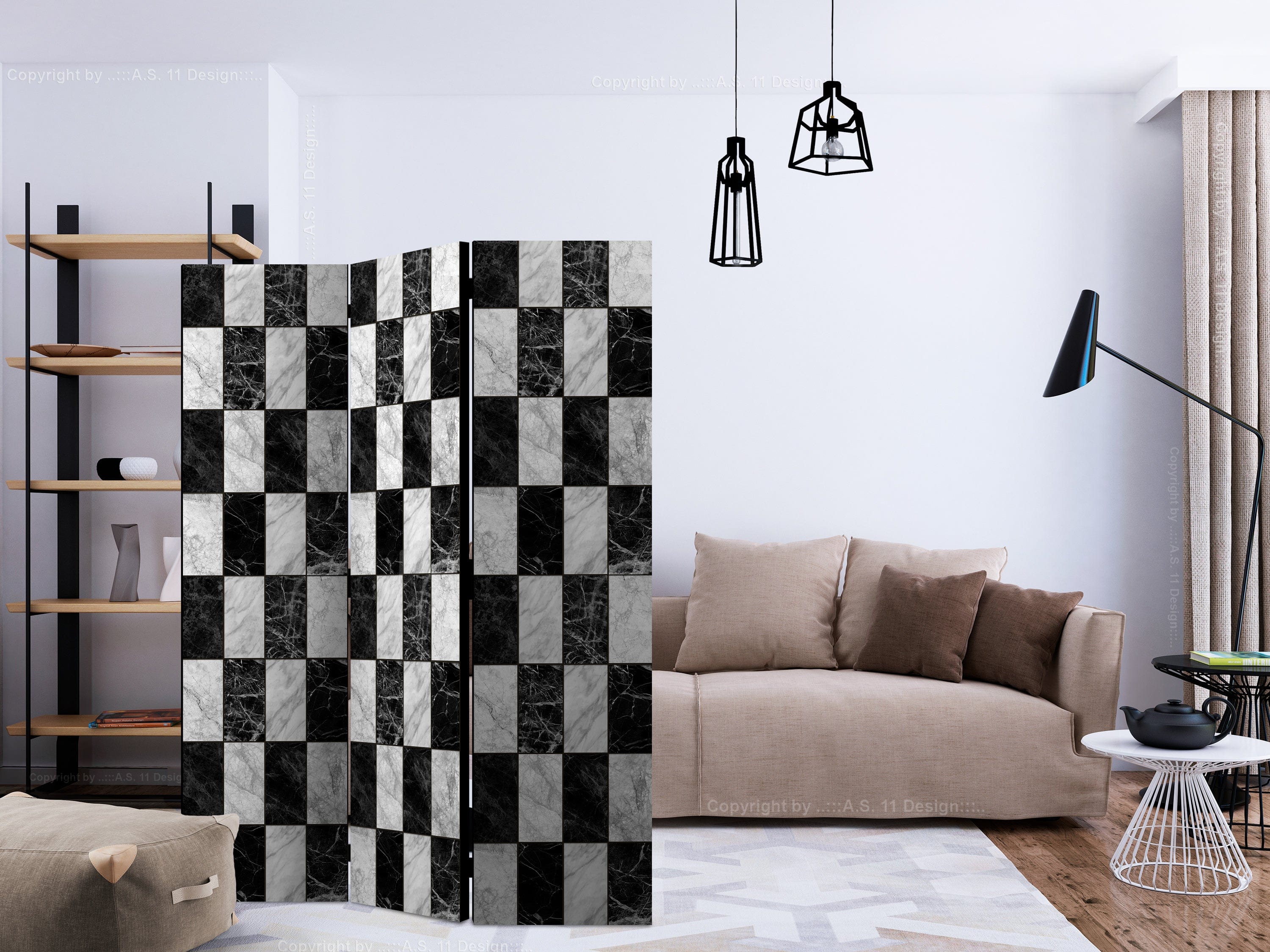 Aizslietnis 3-daļīgs - Šahs (135x172cm) 135x172 cm Home Trends