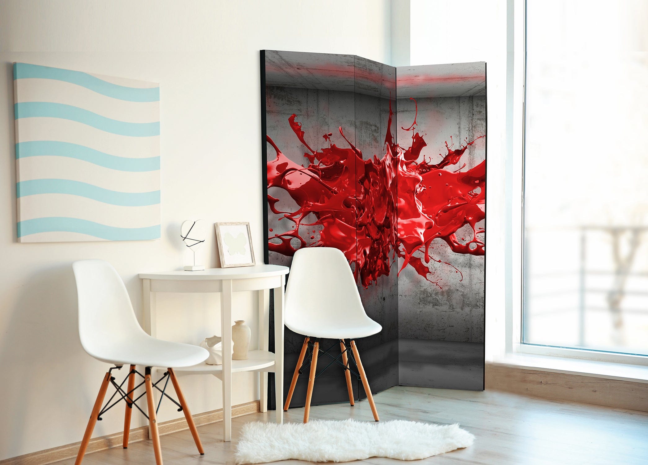 Aizslietnis 3-daļīgs - Sarkanās tintes plankums (135x172cm) 135x172 cm Home Trends