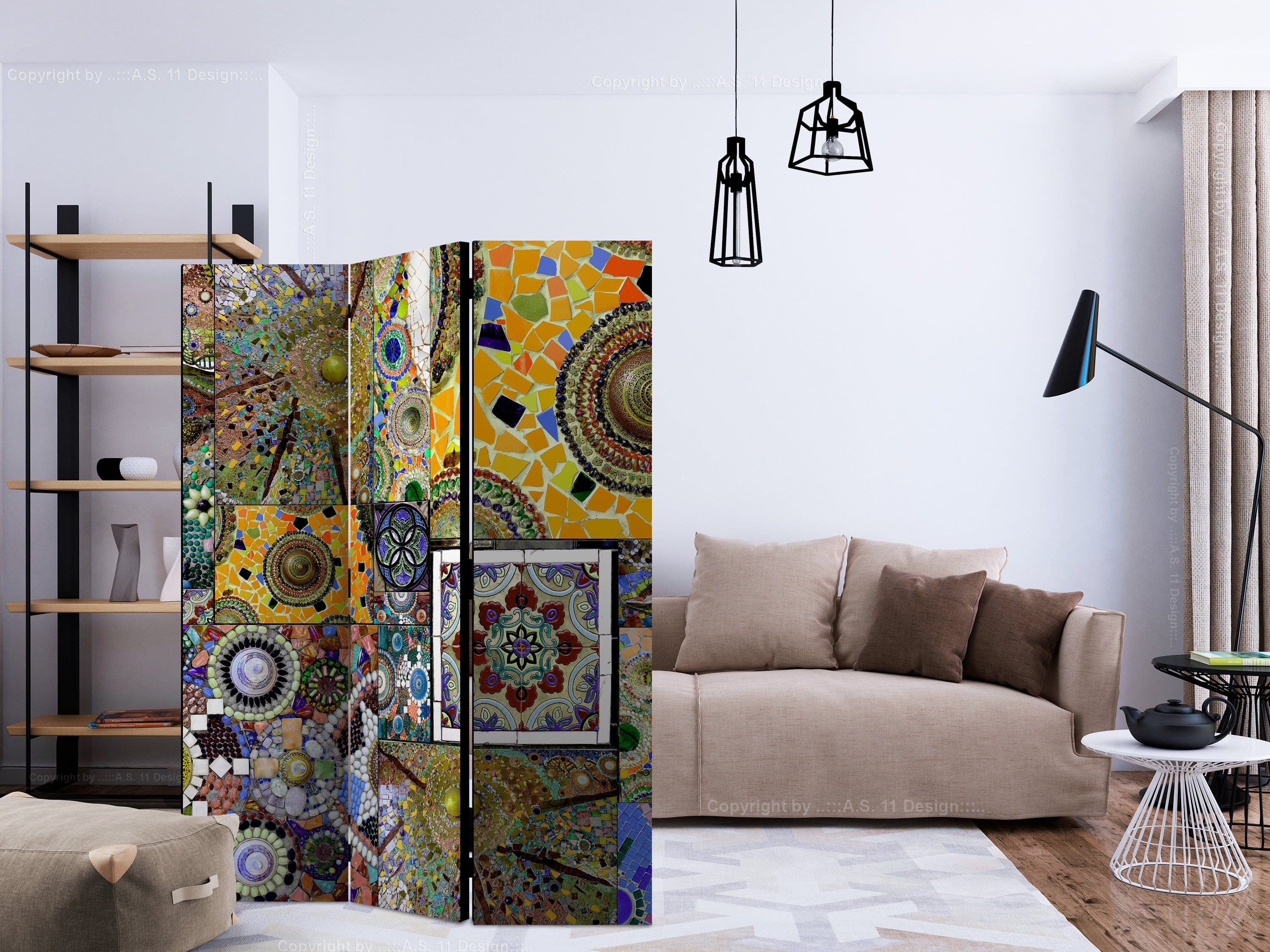 Aizslietnis 3-daļīgs - Saules mozaīka (135x172cm) 135x172 cm Home Trends