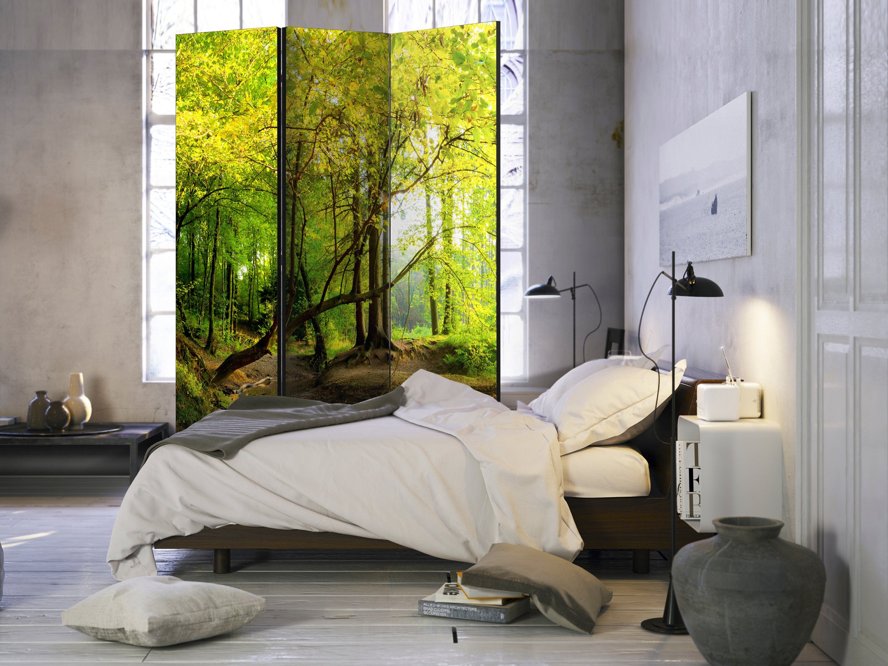 Aizslietnis 3-daļīgs - Skats uz saulainu mežu (135x172cm) 135x172 cm Home Trends