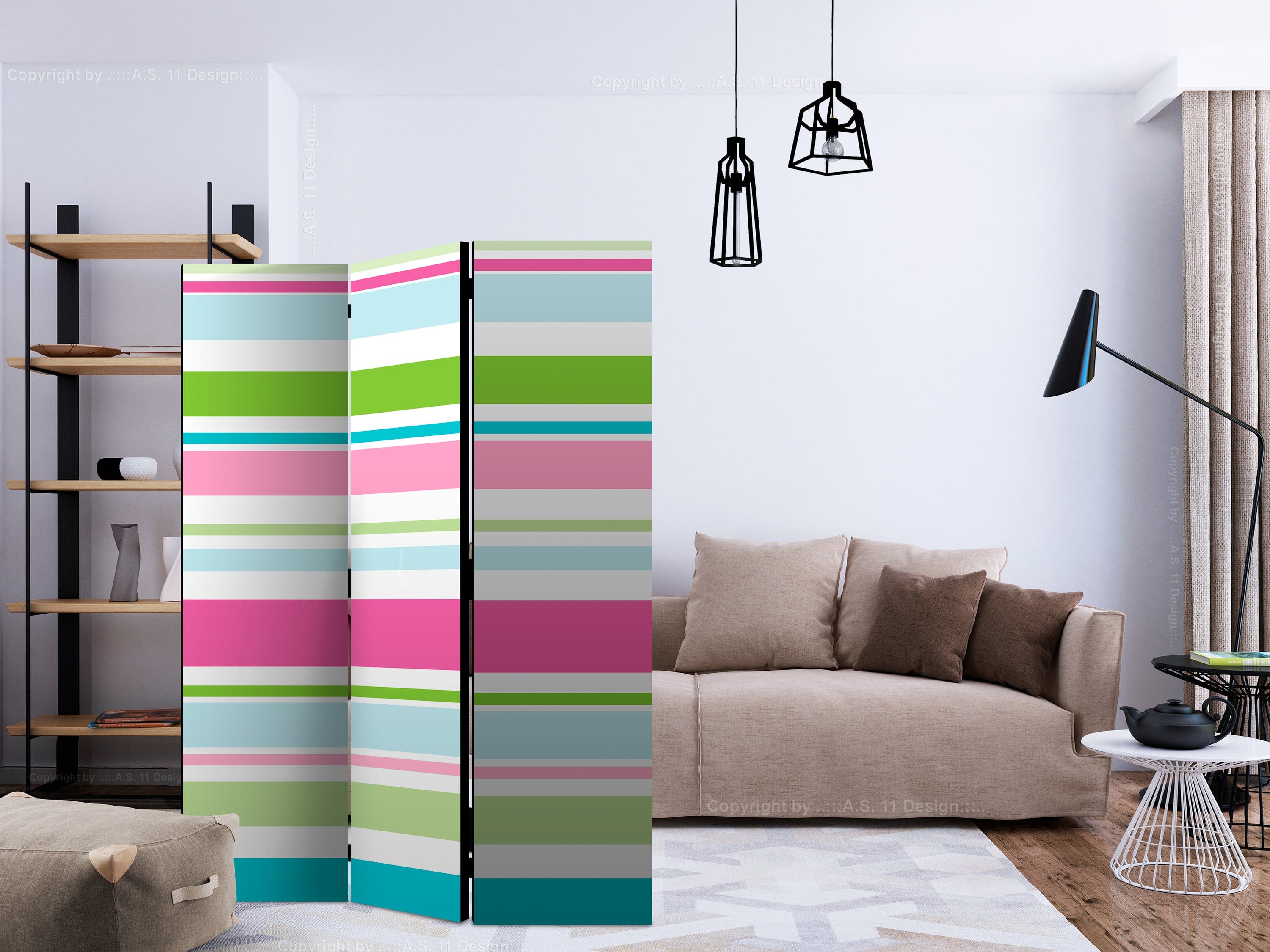 Aizslietnis 3-daļīgs - Spilgtas svītras (135x172cm) 135x172 cm Home Trends