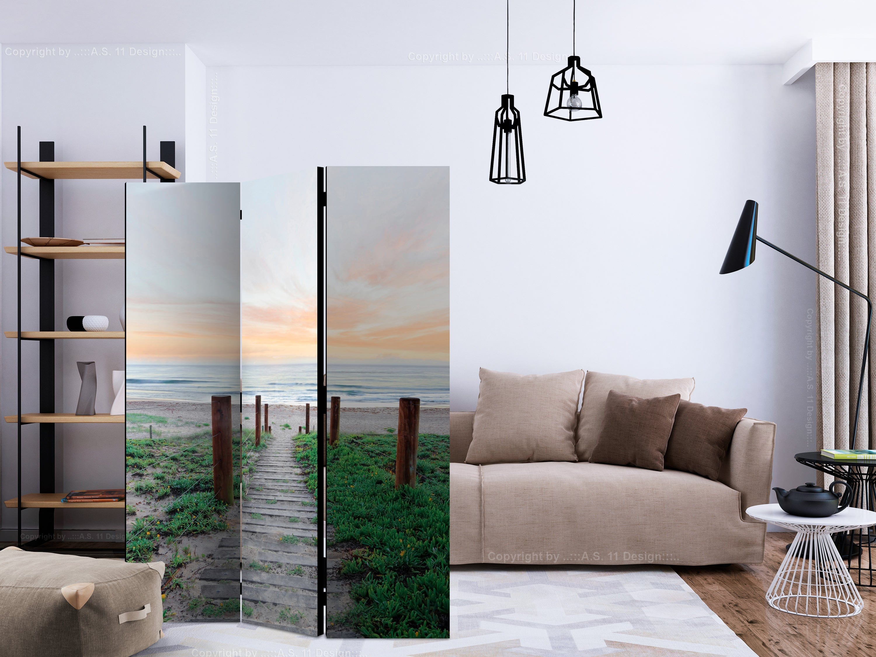 Aizslietnis 3-daļīgs - Starp ziediem (135x172cm) 135x172 cm Home Trends