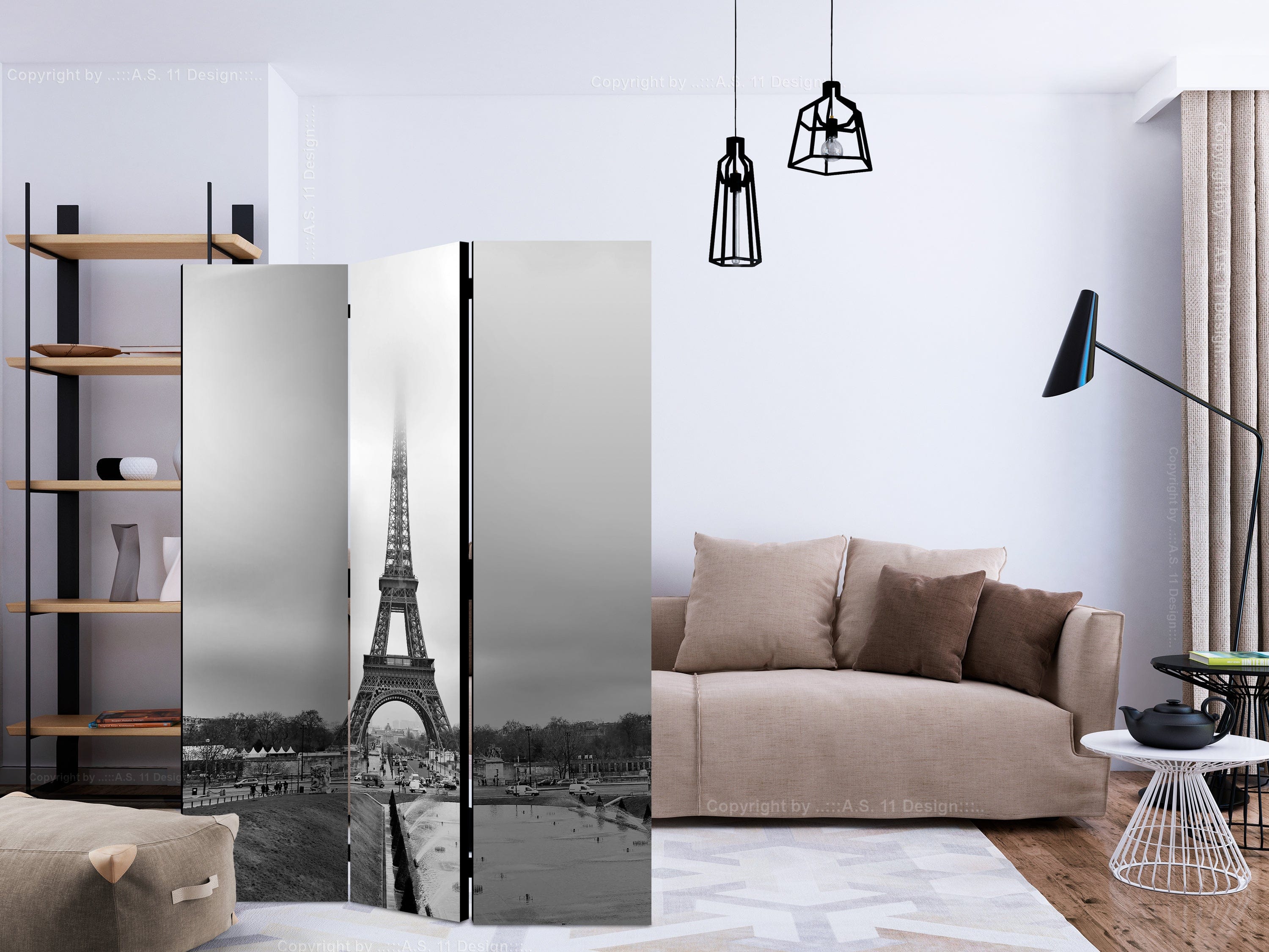 Aizslietnis 3-daļīgs - Tornis miglā (135x172cm) 135x172 cm Home Trends