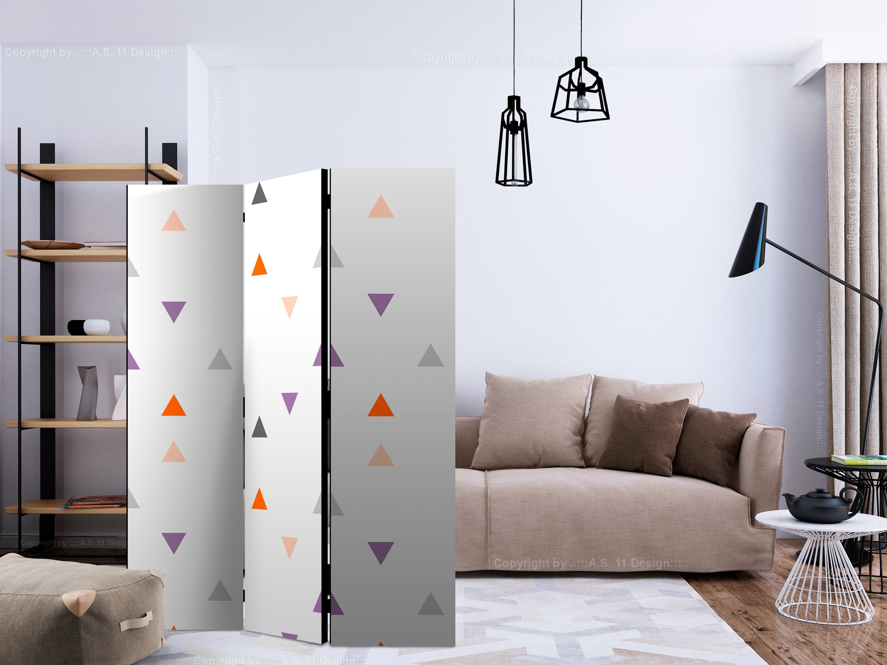 Aizslietnis 3-daļīgs - Trīsstūri lietus (135x172cm) 135x172 cm Home Trends