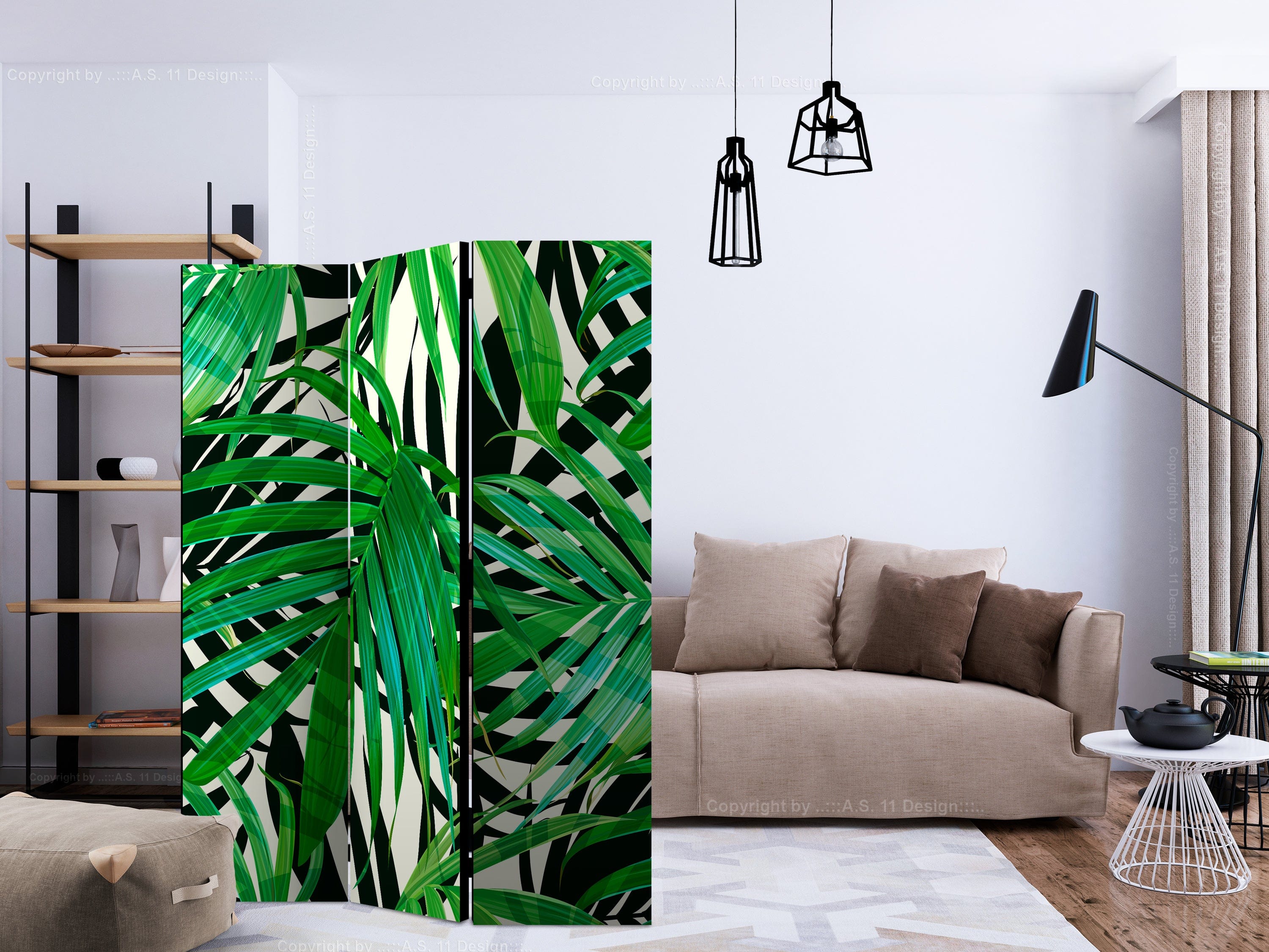 Aizslietnis 3-daļīgs - Tropu lapas (135x172cm) 135x172 cm Home Trends