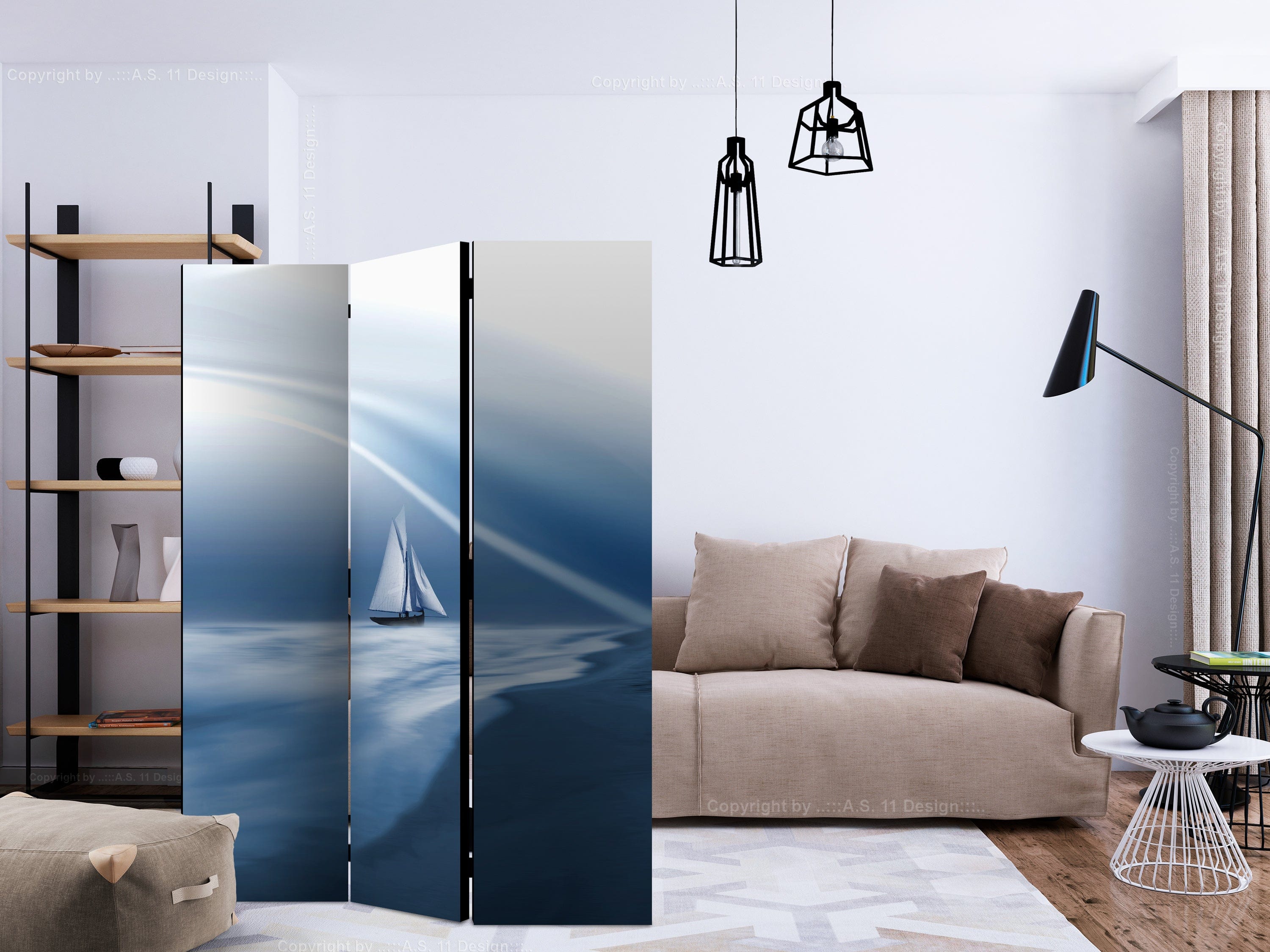 Aizslietnis 3-daļīgs - Vientuļa buru dreifēšana (135x172cm) 135x172 cm Home Trends