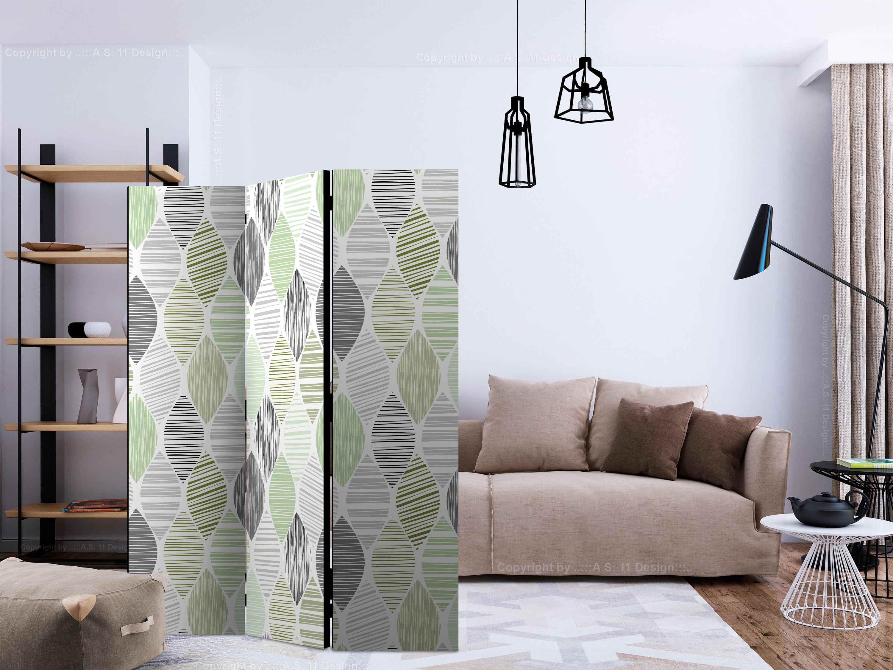 Aizslietnis 3-daļīgs - Zaļās asaras (135x172cm) 135x172 cm Home Trends