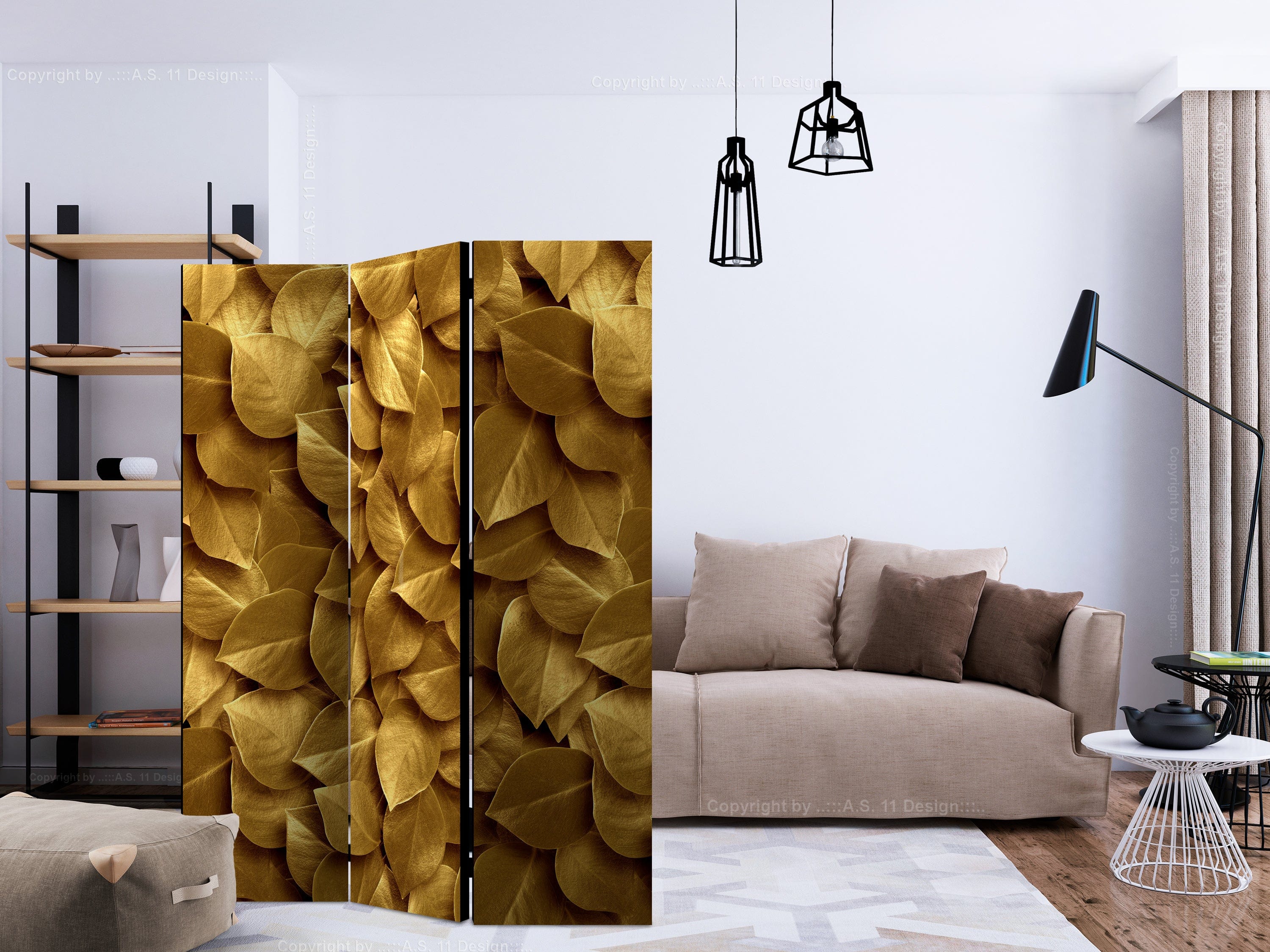 Aizslietnis 3-daļīgs - Zelta lapas (135x172cm) 135x172 cm Home Trends