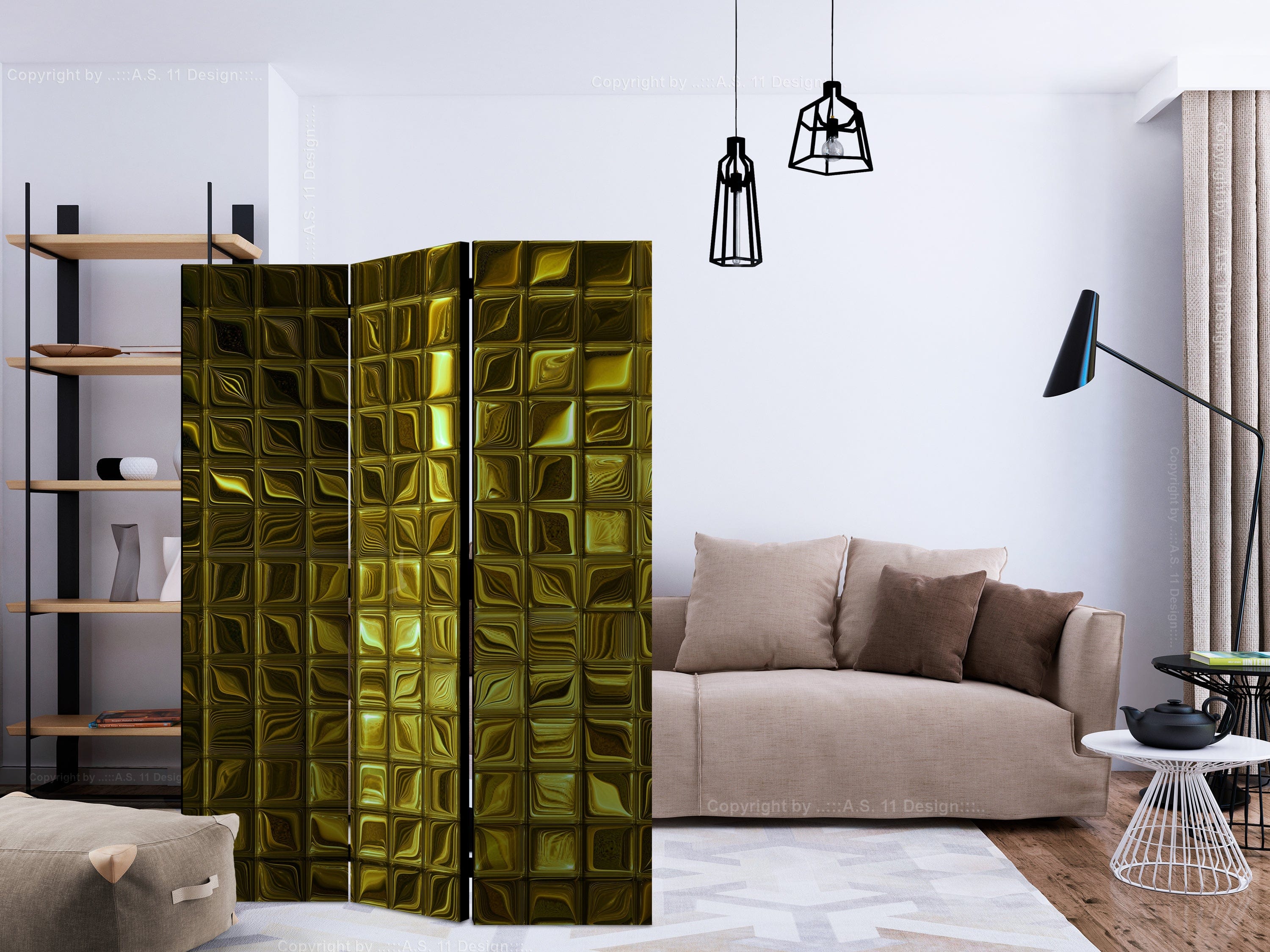 Aizslietnis 3-daļīgs - Zelta mirdzums (135x172cm) 135x172 cm Home Trends