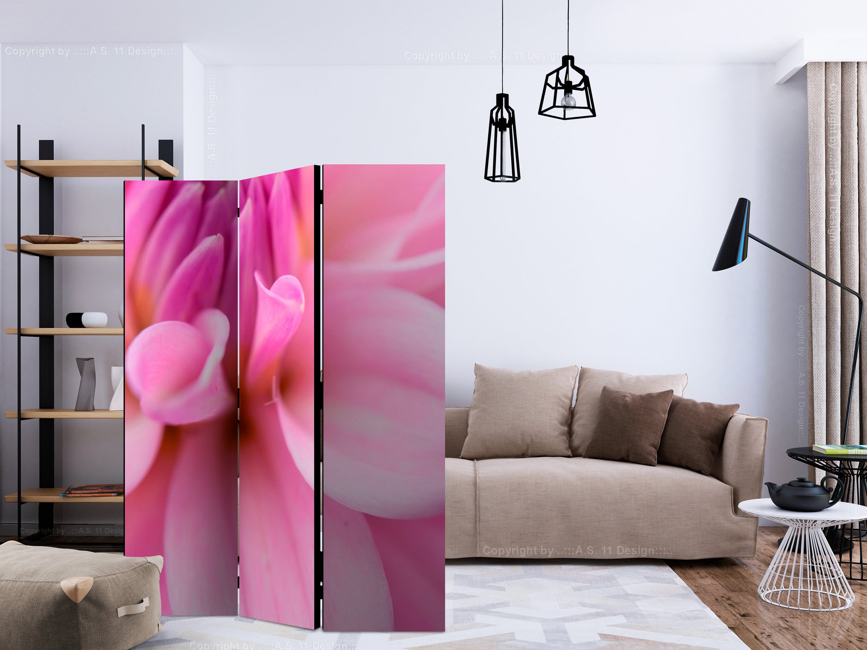 Aizslietnis 3-daļīgs - Ziedu ziedlapiņas - dālijas (135x172cm) 135x172 cm Home Trends