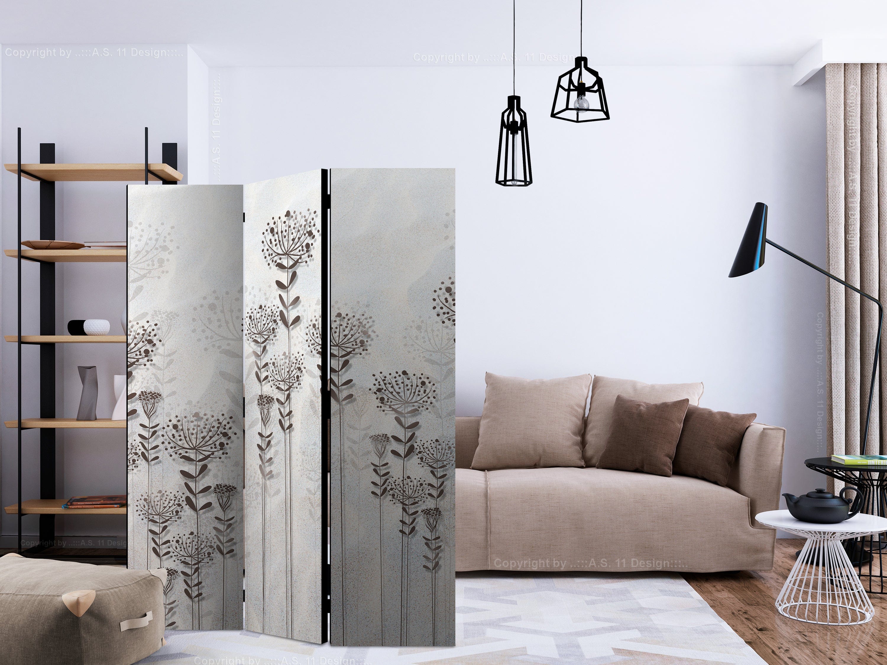 Aizslietnis 3-daļīgs - Ziemas dārzs (135x172cm) 135x172 cm Home Trends