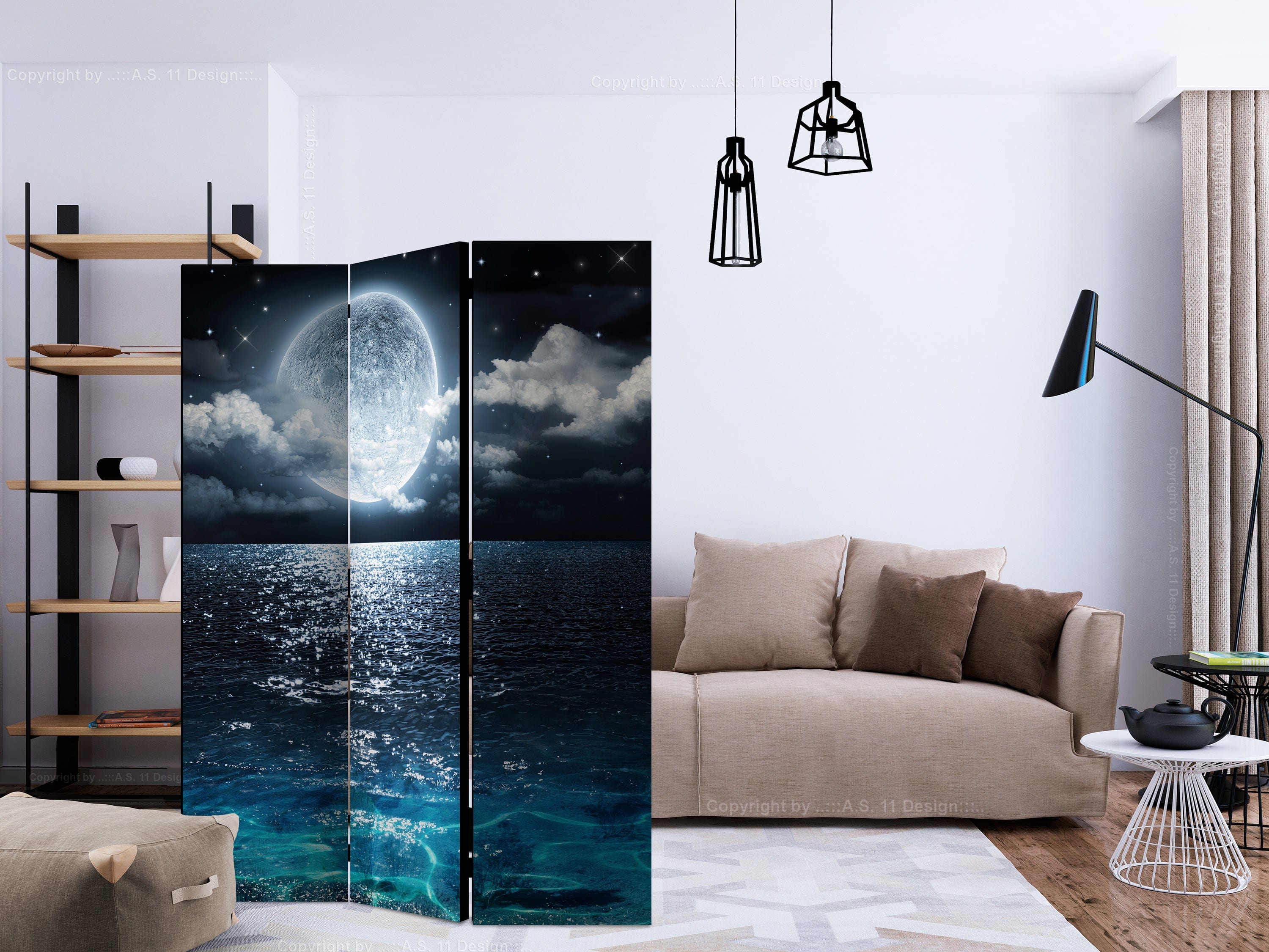 Aizslietnis 3-daļīgs - Zilā lagūna (135x172cm) 135x172 cm Home Trends