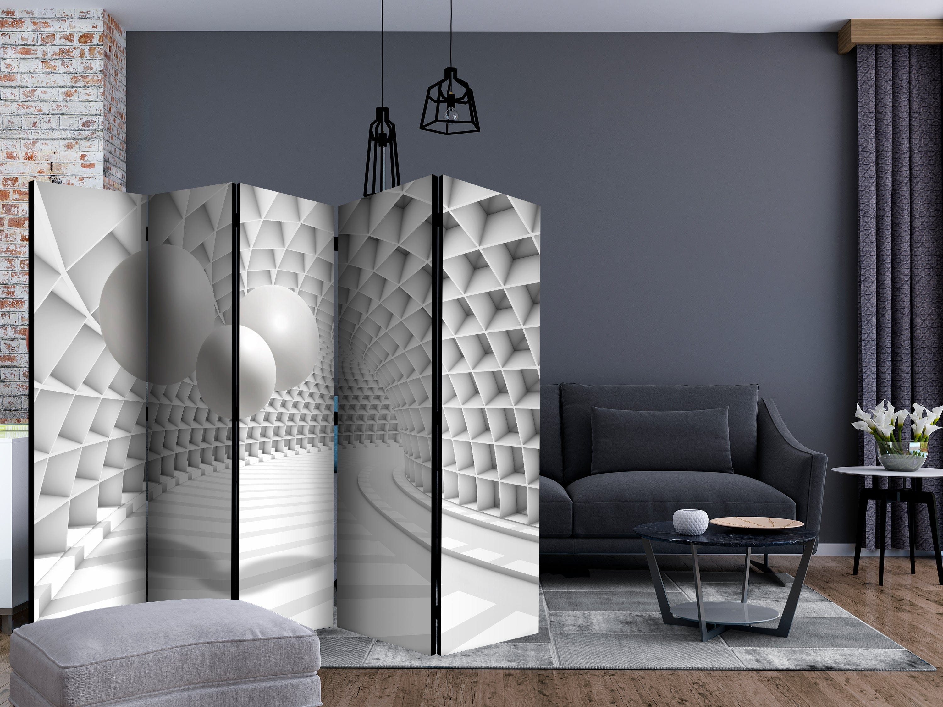 Aizslietnis 5-daļīgs - Abstraktais tunelis (225x172cm) 225x172 cm Home Trends