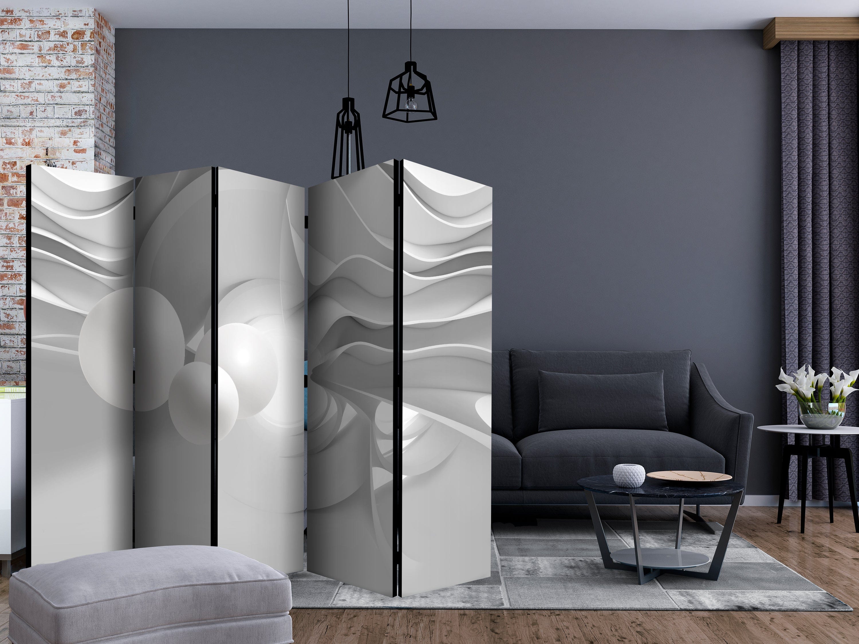 Aizslietnis 5-daļīgs - Baltie koridori (225x172cm) Home Trends